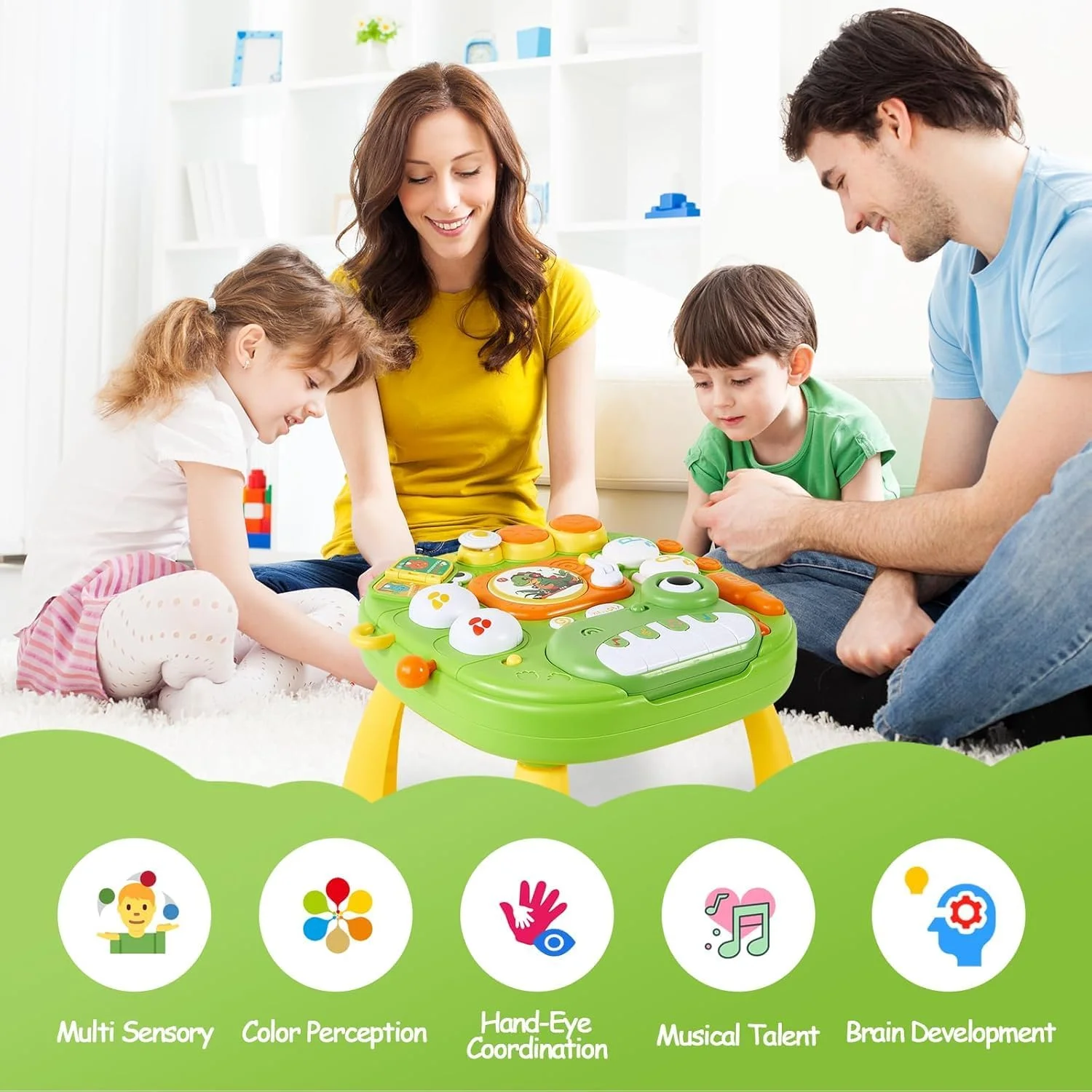 میز بازی کودک اِی اِم آنا، اسباب بازی های موزیکال و آموزشی برای کودکان 6 تا 12 ماهه، مرکز فعالیت های آموزشی کودک، میز بازی ایستاده برای کودکان 1، 2 و 3 ساله میز بازی کودک اِی اِم آنا، اسباب بازی های موزیکال و آموزشی برای کودکان 6 تا 12 ماهه، مرکز فعالیت های آموزشی کودک، میز بازی ایستاده برای کودکان 1، 2 و 3 ساله