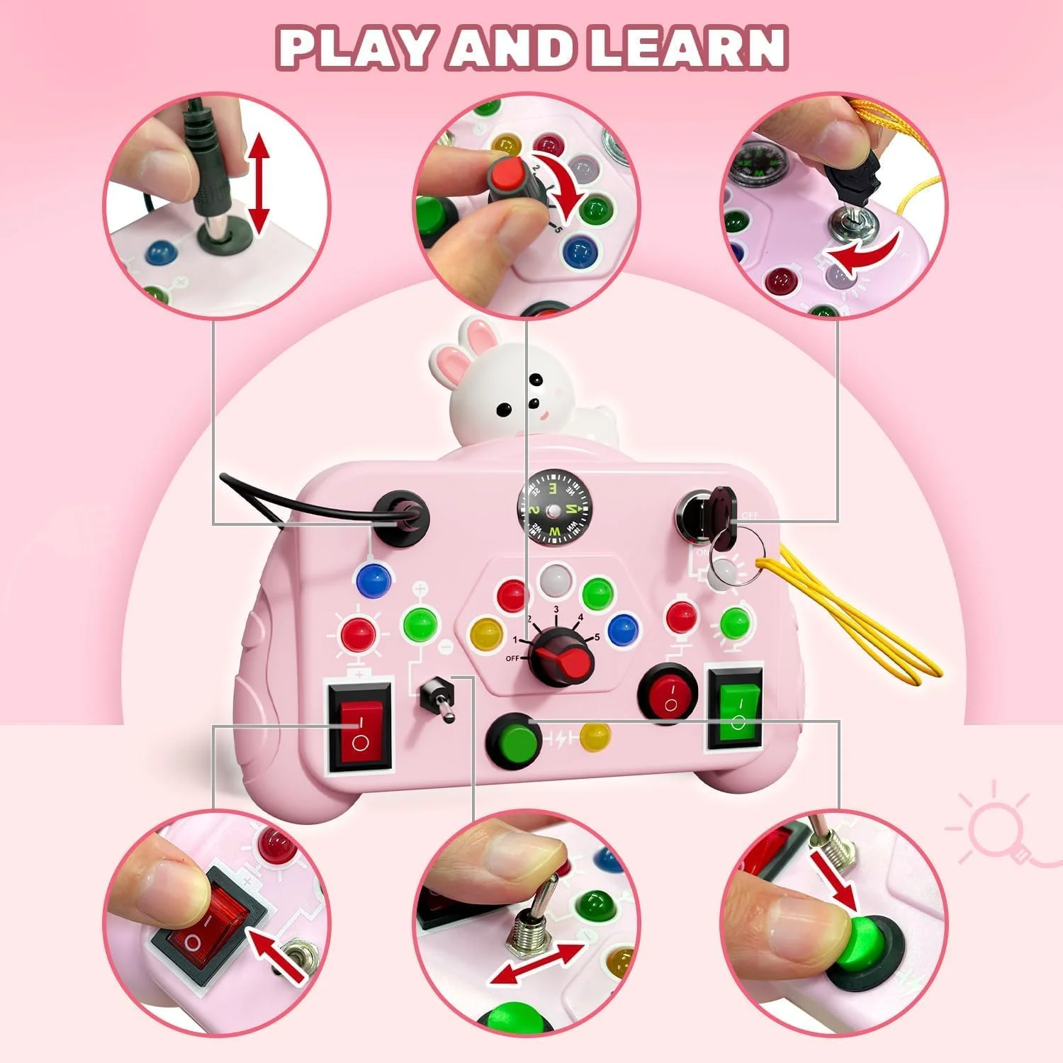 تخته مشغولیت کودک نوپا AM ANNA، اسباب بازی های مونته سوری برای کودکان 1، 2، 3 و 4 ساله، اسباب بازی های حسی با کلیدهای چراغ LED، اسباب بازی مسافرتی آموزشی پیش دبستانی برای هدیه پسران و دختران تخته مشغولیت کودک نوپا AM ANNA، اسباب بازی های مونته سوری برای کودکان 1، 2، 3 و 4 ساله، اسباب بازی های حسی با کلیدهای چراغ LED، اسباب بازی مسافرتی آموزشی پیش دبستانی برای هدیه پسران و دختران