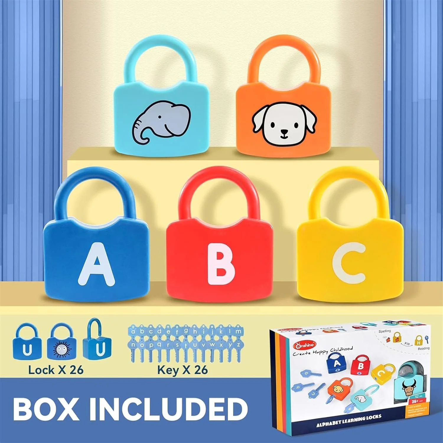 اسباب بازی های آموزشی مونته سوری AM ANNA برای کودکان 3 ساله، بازی ها و فعالیت های پیش دبستانی برای کودکان نوپا، 26 عدد قفل و کلید الفبا، ابزارهای ریاضی برای پیش دبستانی و مهد کودک (الفبا) اسباب بازی های آموزشی مونته سوری AM ANNA برای کودکان 3 ساله، بازی ها و فعالیت های پیش دبستانی برای کودکان نوپا، 26 عدد قفل و کلید الفبا، ابزارهای ریاضی برای پیش دبستانی و مهد کودک (الفبا)