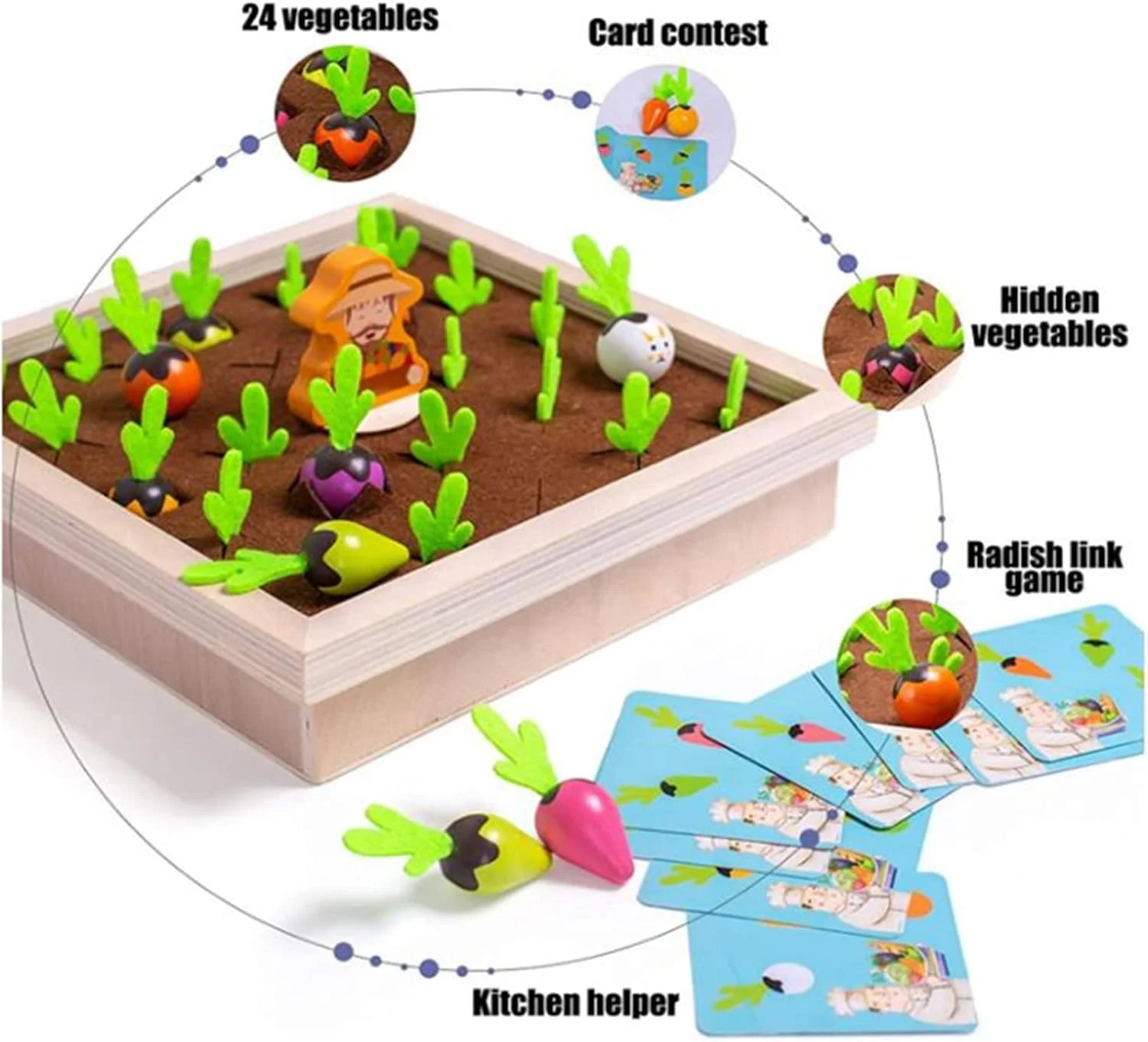 اسباب بازی چوبی برداشت هویج AM ANNA، اسباب بازی چوبی کشیدن هویج کودک، بازی حافظه سبزیجات، اسباب بازی های چوبی آموزشی تطبیق رنگ و شکل برای کودکان 1-3 ساله اسباب بازی چوبی برداشت هویج AM ANNA، اسباب بازی چوبی کشیدن هویج کودک، بازی حافظه سبزیجات، اسباب بازی های چوبی آموزشی تطبیق رنگ و شکل برای کودکان 1-3 ساله