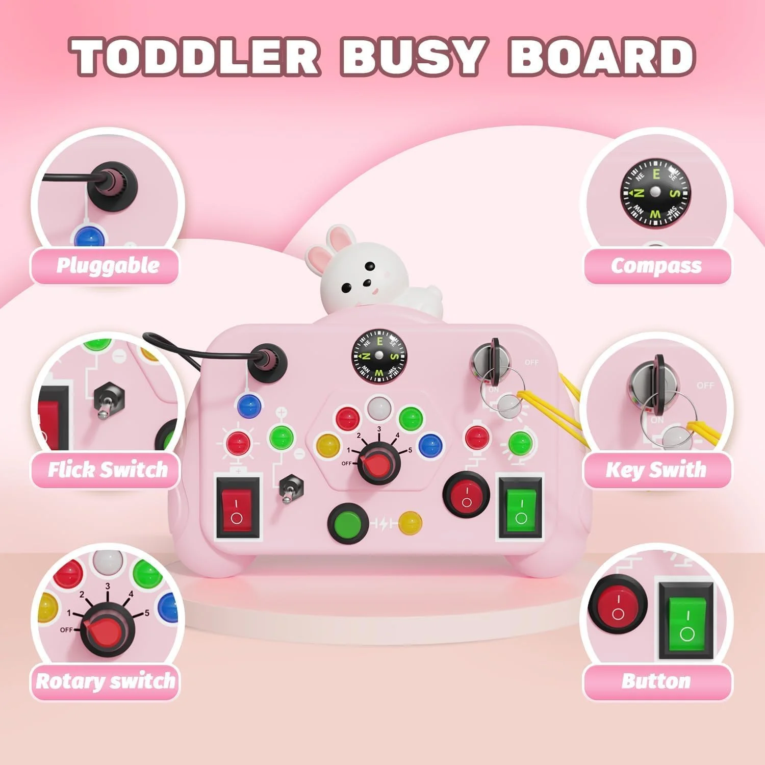 تخته مشغولیت کودک نوپا AM ANNA، اسباب بازی های مونته سوری برای کودکان 1، 2، 3 و 4 ساله، اسباب بازی های حسی با کلیدهای چراغ LED، اسباب بازی مسافرتی آموزشی پیش دبستانی برای هدیه پسران و دختران تخته مشغولیت کودک نوپا AM ANNA، اسباب بازی های مونته سوری برای کودکان 1، 2، 3 و 4 ساله، اسباب بازی های حسی با کلیدهای چراغ LED، اسباب بازی مسافرتی آموزشی پیش دبستانی برای هدیه پسران و دختران