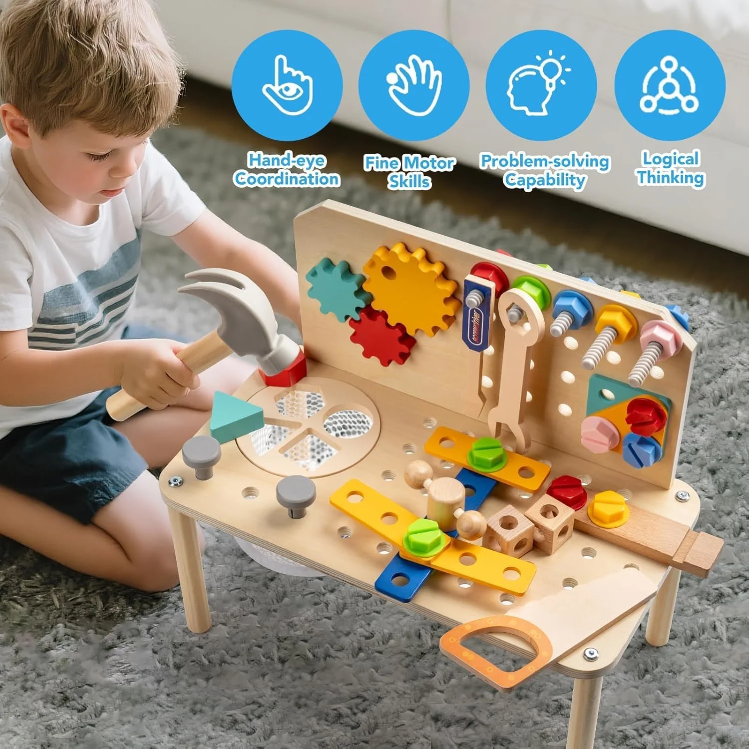 مجموعه ابزار کودکانه AM ANNA، اسباب بازی های آموزشی مونته سوری STEM برای کودکان 3 ساله، میز ابزار بازی وانمودی برای کودکان 3-5 ساله، اسباب بازی های ساختمانی چوبی برای یادگیری کودکان نوپا، هدیه برای پسران 4 ساله مجموعه ابزار کودکانه AM ANNA، اسباب بازی های آموزشی مونته سوری STEM برای کودکان 3 ساله، میز ابزار بازی وانمودی برای کودکان 3-5 ساله، اسباب بازی های ساختمانی چوبی برای یادگیری کودکان نوپا، هدیه برای پسران 4 ساله