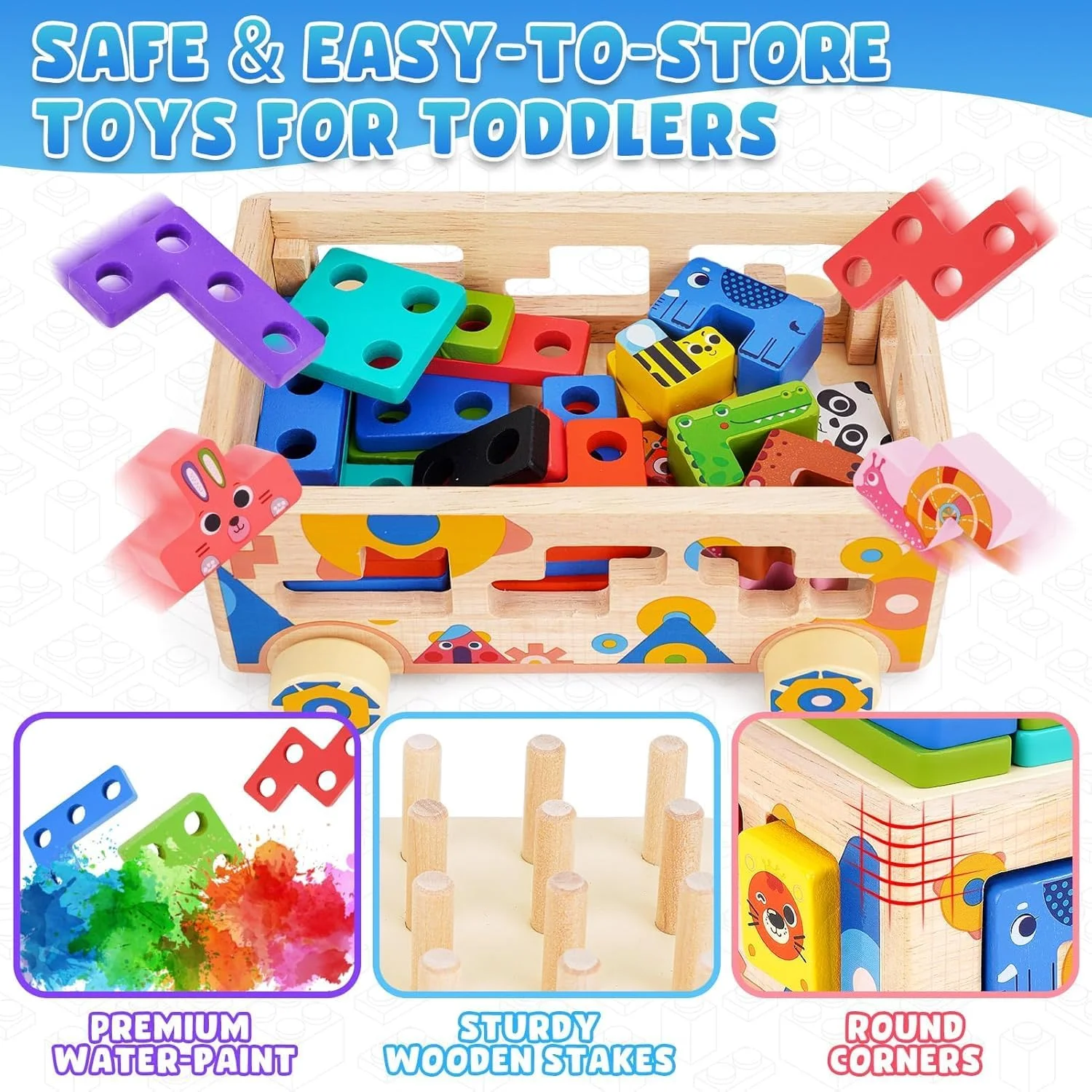 اسباب بازی های مونته سوری AM ANNA برای کودکان 2، 3 و 4 ساله، اسباب بازی های آموزشی چوبی ساختمانی، هدایای تولد کریسمس برای دختران و پسران اسباب بازی های مونته سوری AM ANNA برای کودکان 2، 3 و 4 ساله، اسباب بازی های آموزشی چوبی ساختمانی، هدایای تولد کریسمس برای دختران و پسران