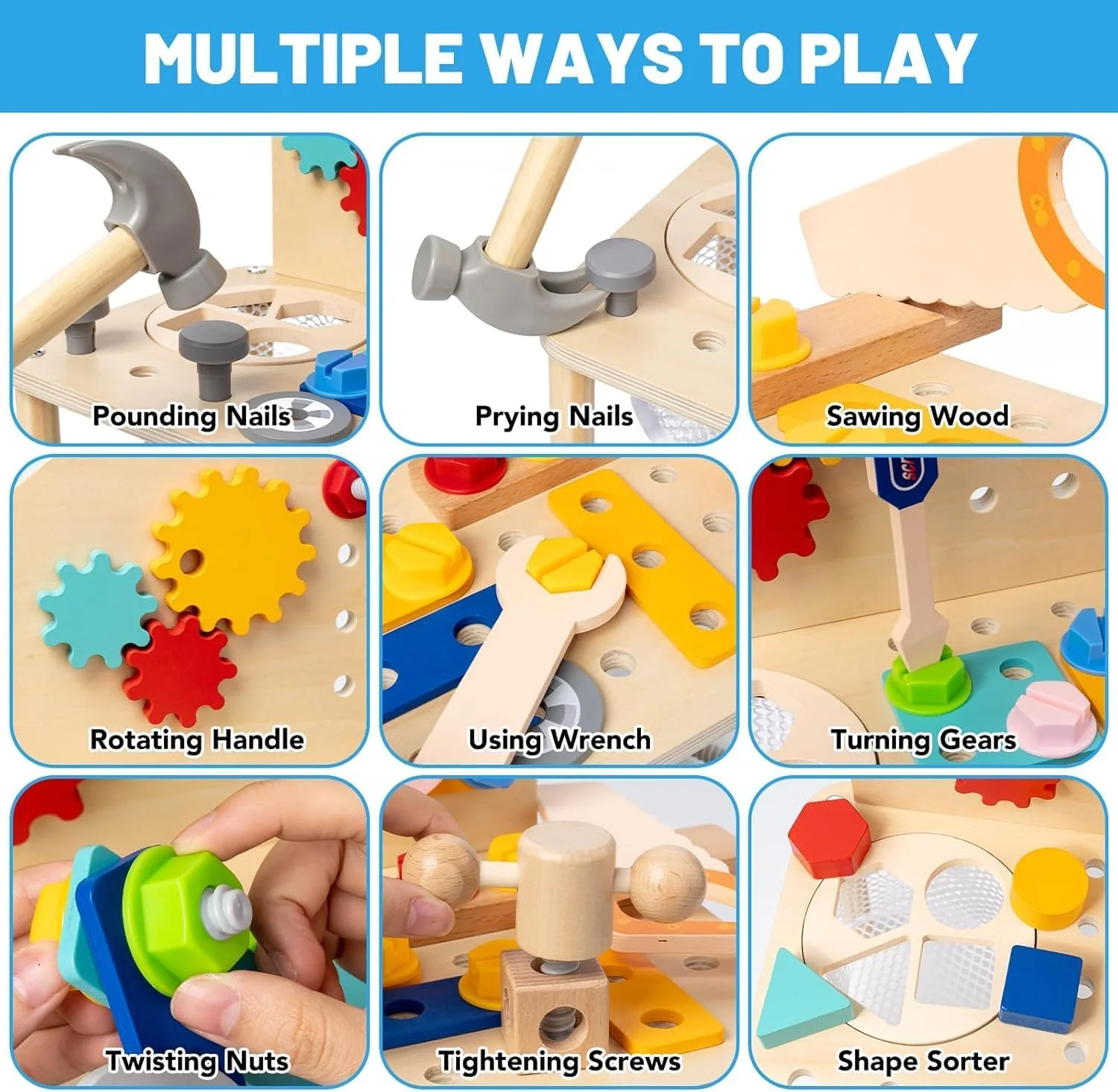 مجموعه ابزار کودکانه AM ANNA، اسباب بازی های آموزشی مونته سوری STEM برای کودکان 3 ساله، میز ابزار بازی وانمودی برای کودکان 3-5 ساله، اسباب بازی های ساختمانی چوبی برای یادگیری کودکان نوپا، هدیه برای پسران 4 ساله مجموعه ابزار کودکانه AM ANNA، اسباب بازی های آموزشی مونته سوری STEM برای کودکان 3 ساله، میز ابزار بازی وانمودی برای کودکان 3-5 ساله، اسباب بازی های ساختمانی چوبی برای یادگیری کودکان نوپا، هدیه برای پسران 4 ساله