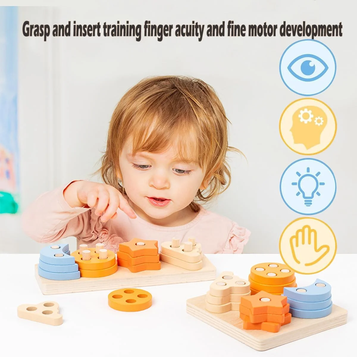 اسباب بازی های چوبی مونته سوری مرتب سازی و چیدن AM ANNA، اسباب بازی مرتب کننده اشکال برای کودکان نوپا، استکر تشخیص رنگ، پازل های بلوک آموزشی اولیه برای کودکان 1 2 3 ساله پسر و دختر (2 عدد) اسباب بازی های چوبی مونته سوری مرتب سازی و چیدن AM ANNA، اسباب بازی مرتب کننده اشکال برای کودکان نوپا، استکر تشخیص رنگ، پازل های بلوک آموزشی اولیه برای کودکان 1 2 3 ساله پسر و دختر (2 عدد)