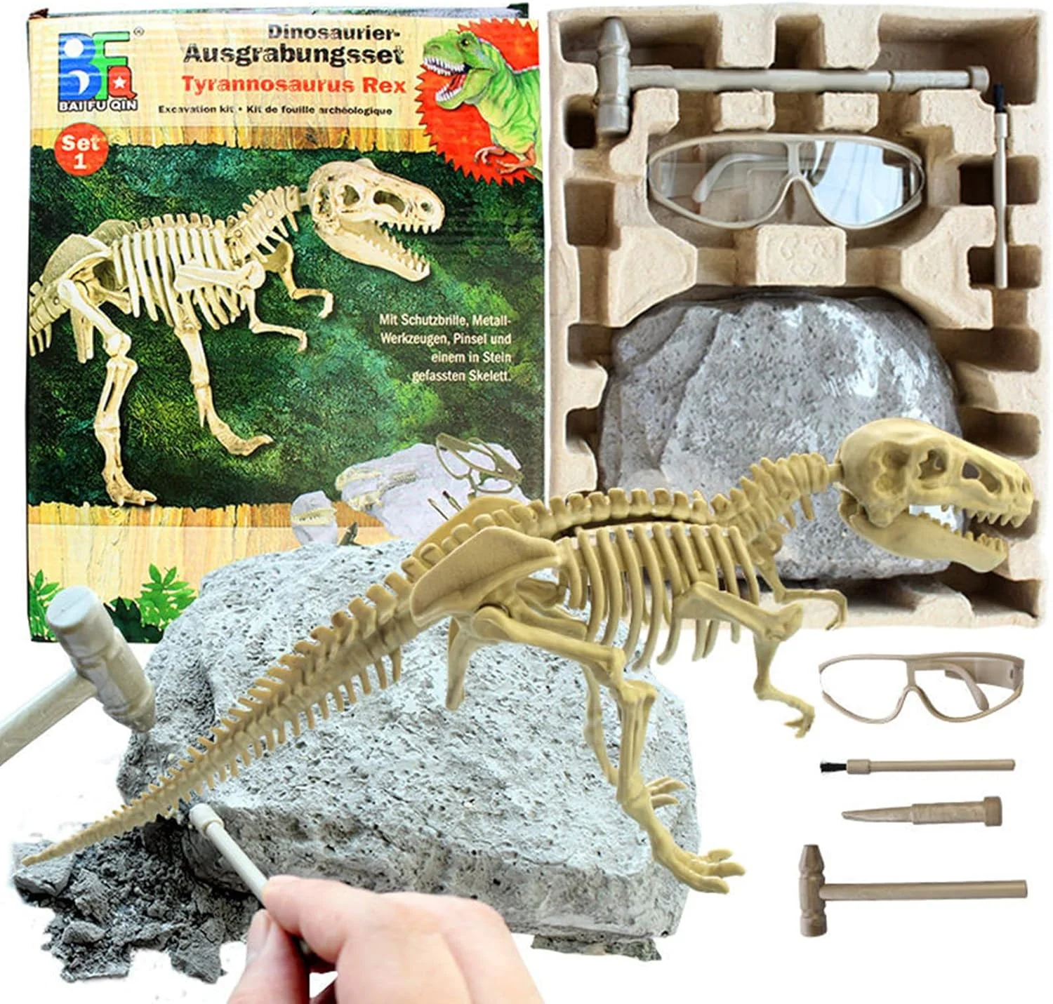 اسباب بازی های دایناسور AM ANNA برای کودکان 8-12 ساله، کیت حفاری فسیل دایناسور اسباب بازی های پارک ژوراسیک اسباب بازی پسرانه سن 6-8 سال، آموزشی برای کودکان 5-7 ساله مجموعه علوم STEM T-Rex هدیه اسباب بازی DIY (کیت حفاری دینو)