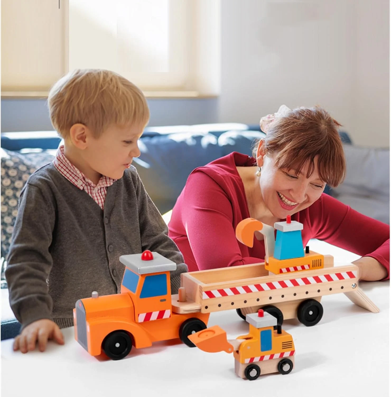 مجموعه ۳ عددی ماشین های ساختمانی چوبی AM ANNA به همراه تریلر، اسباب بازی ماشین برای کودکان ۳ سال به بالا، ست اسباب بازی لودر ماشین به همراه ۲ بیل مکانیکی مجموعه ۳ عددی ماشین های ساختمانی چوبی AM ANNA به همراه تریلر، اسباب بازی ماشین برای کودکان ۳ سال به بالا، ست اسباب بازی لودر ماشین به همراه ۲ بیل مکانیکی