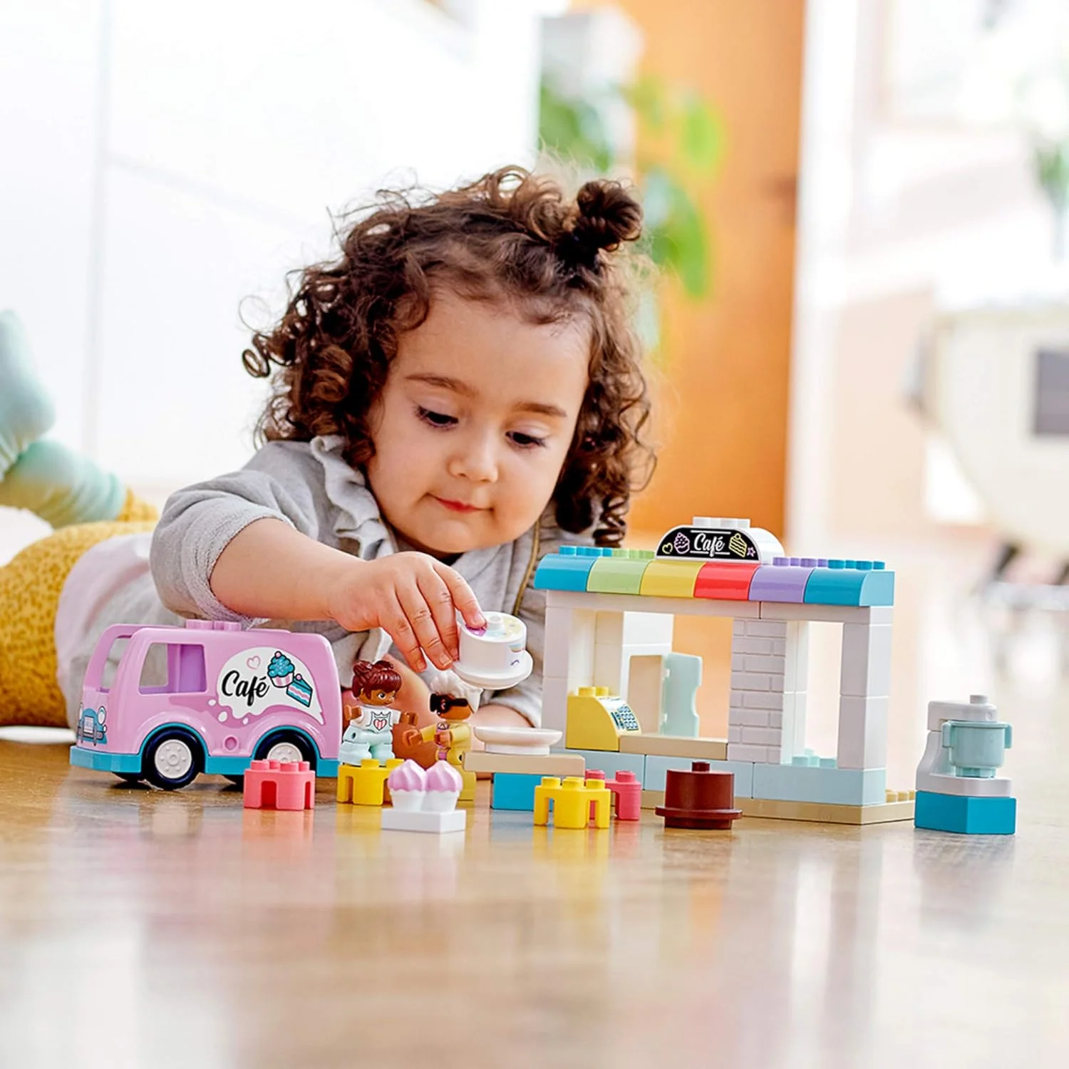 نانوایی شهر لگو DUPLO 10928، اسباب بازی کافه آموزشی برای کودکان نوپا، هدیه ای عالی برای کودکان 2 سال به بالا (46 قطعه)