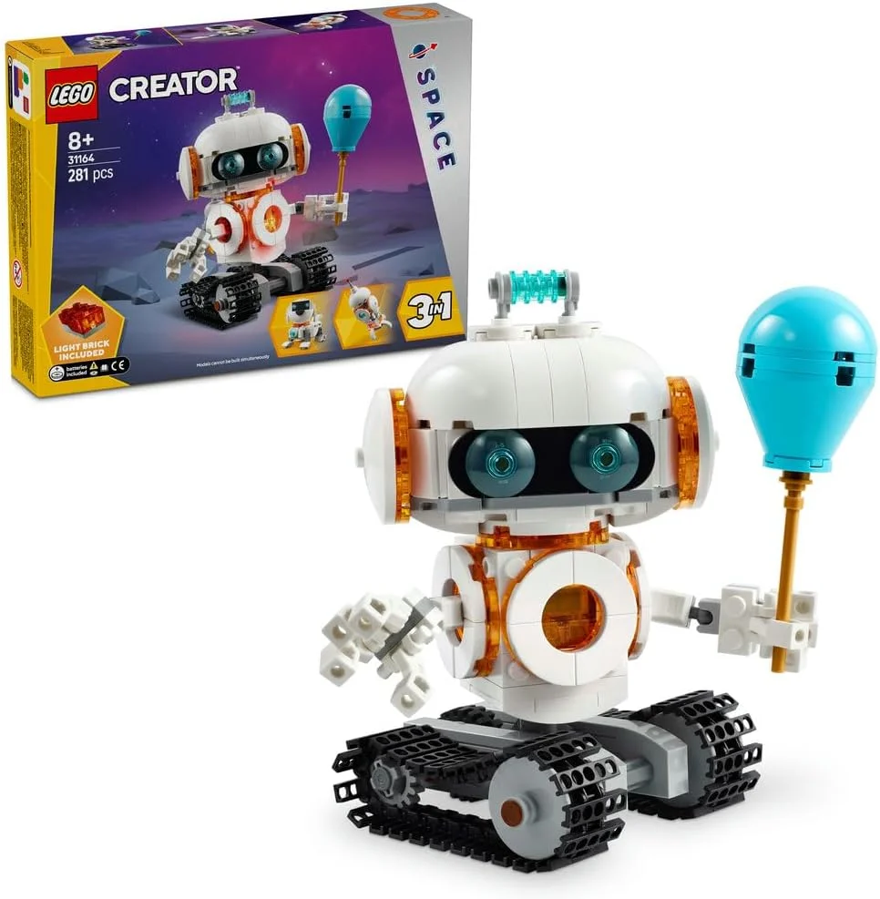 اسباب بازی ربات فضایی LEGO Creator 3in1 - تبدیل به فیگور سگ یا مدل موشک - مجموعه ساختنی برای کودکان - ایده هدیه با تم فضایی برای کودکان، پسران و دختران 8 سال به بالا - 31164