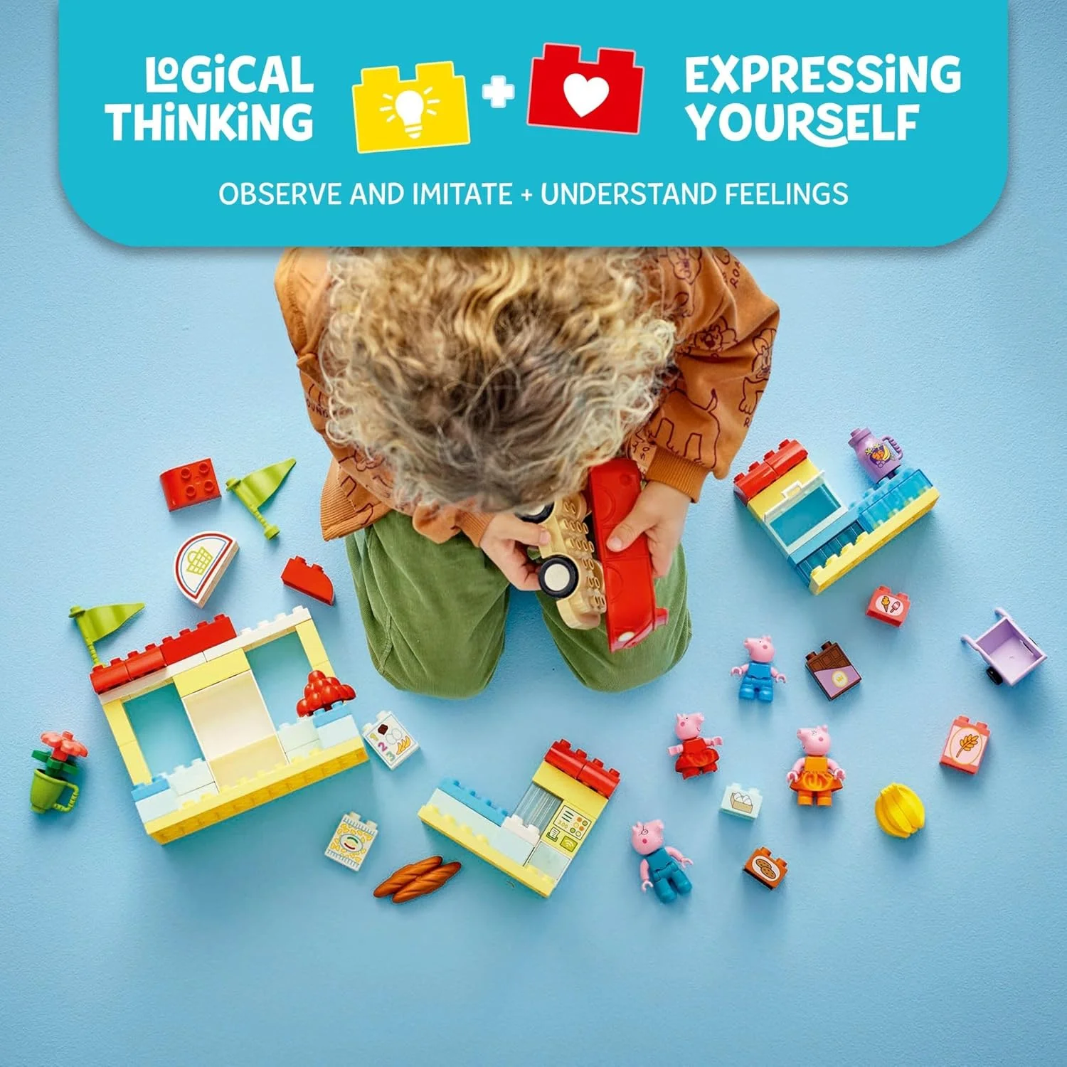 اسباب بازی ساختنی سوپرمارکت پپا پیگ LEGO DUPLO - اسباب بازی پپا پیگ برای دختران و پسران، 2+ سال - هدیه برای کریسمس - مجموعه بازی وانمودی برای پیش دبستانی - یادگیری و آموزش - 10434