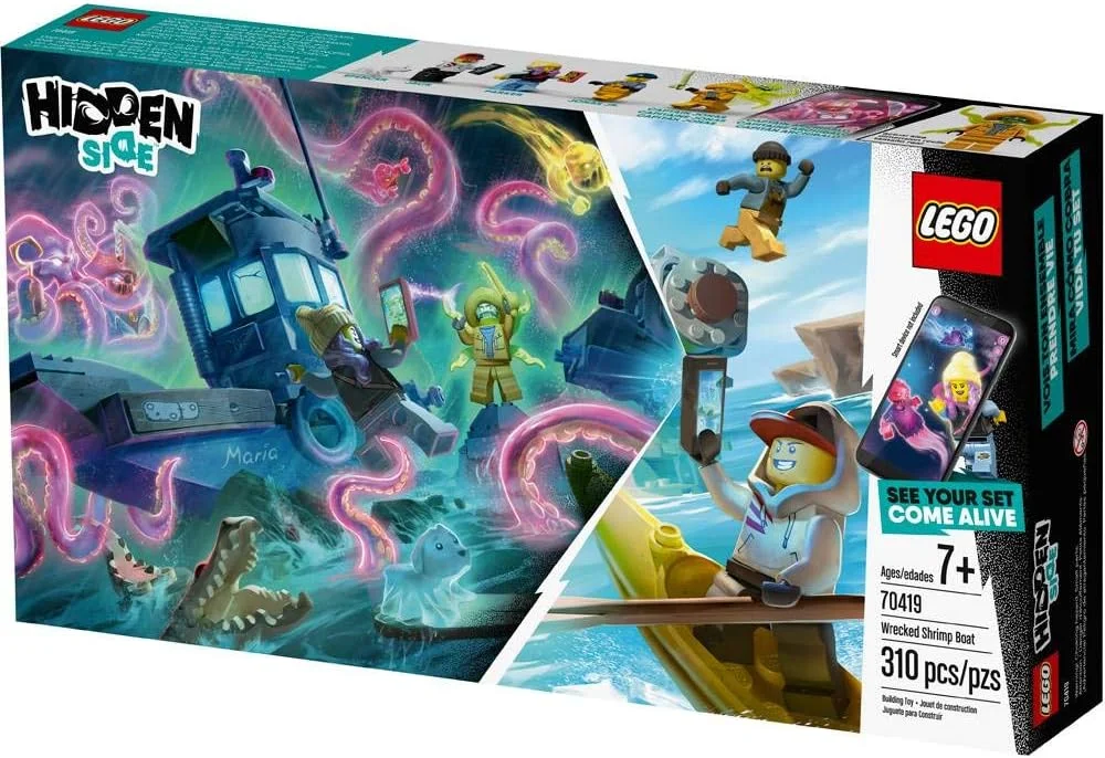 لگو Hidden Side قایق میگو شکسته 70419، کیت ساختنی، اسباب بازی اپلیکیشنی برای پسران و دختران 7+ ساله، مجموعه بازی واقعیت افزوده تعاملی (310 قطعه)