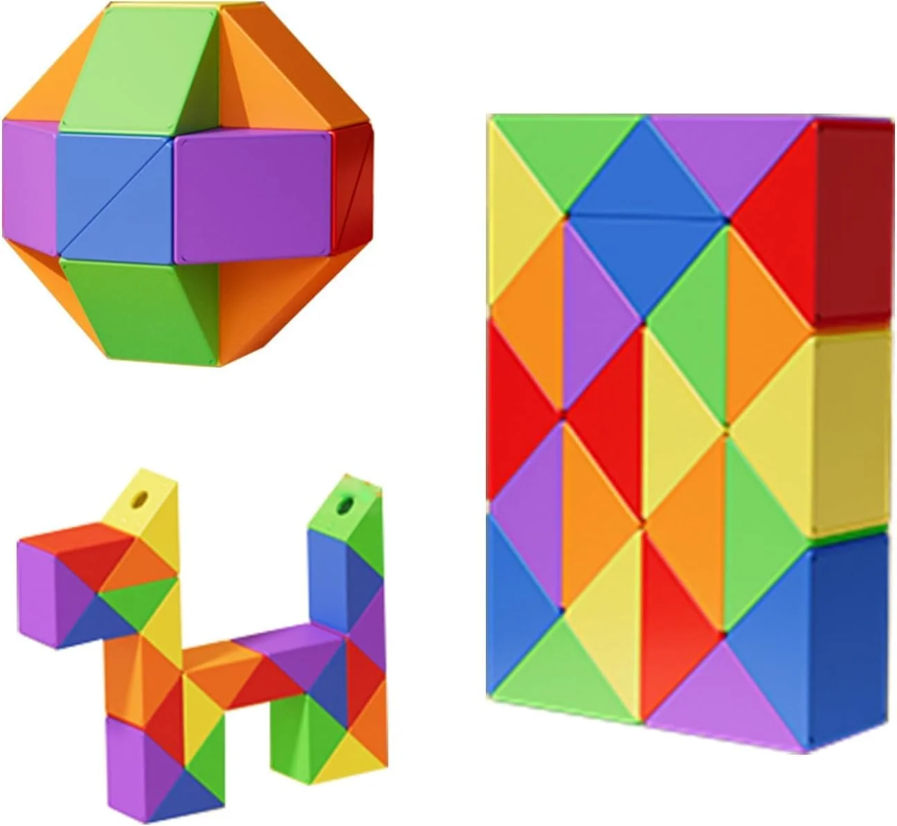 پازل پیچشی مکعب مار جادویی | اسباب بازی آموزشی برای کودکان | پازل فکری رنگین کمانی برای کودکان و مهد کودک