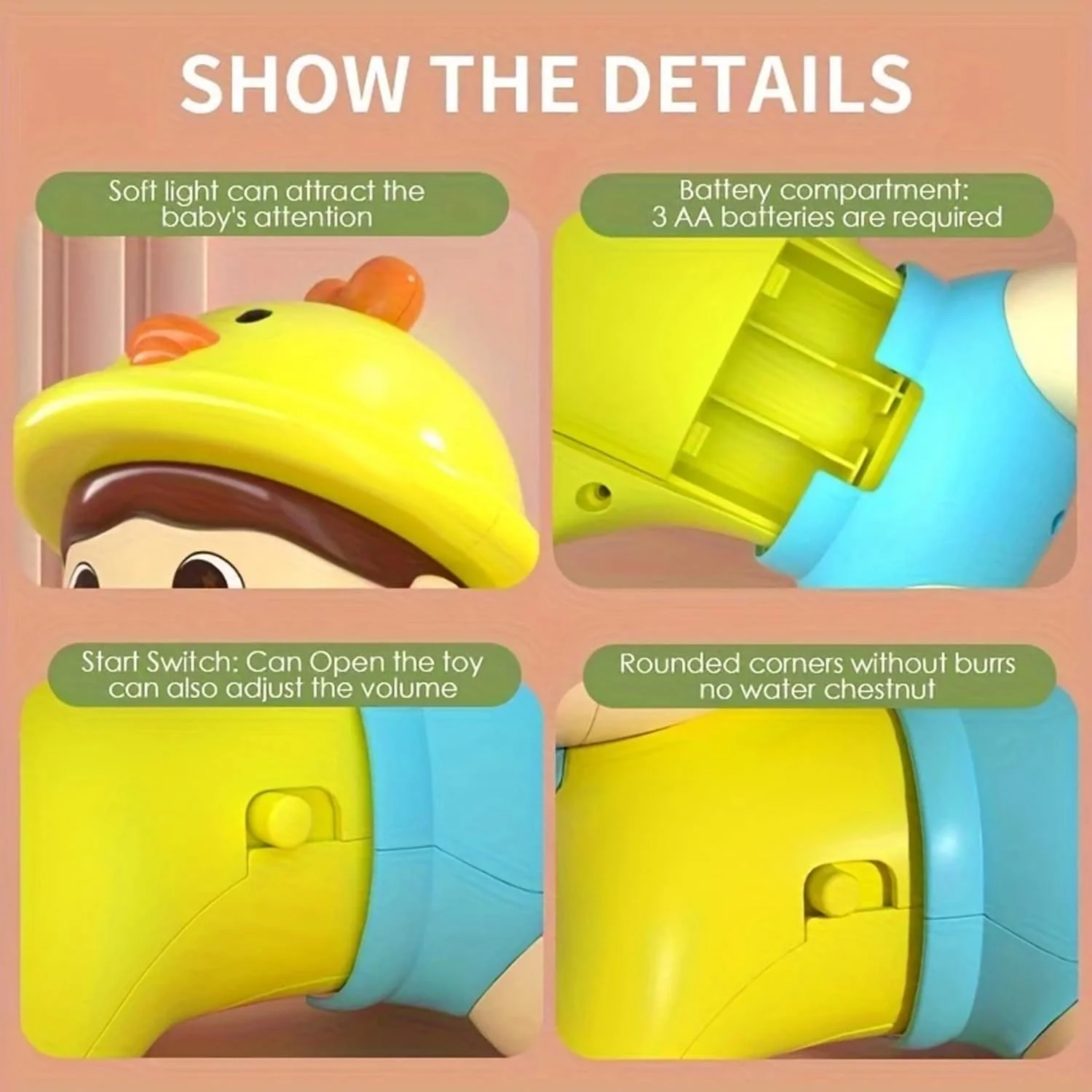 اسباب بازی خزیدن کودک AMERTEER، اسباب بازی های موزیکال کودک نوپا برای خزیدن نوزادان با نور و صدا، اسباب بازی خرچنگ برای زمان شکم، اسباب بازی آموزشی برای نوزادان 6 تا 18 ماهه، اسباب بازی های یادگیری نوزاد برای پسران و دختران