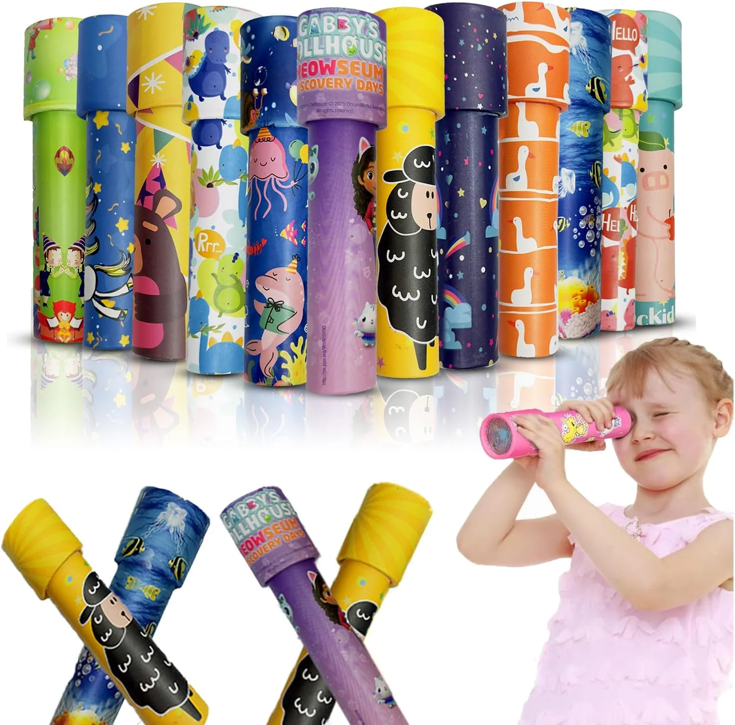 اسباب بازی های کالیدوسکوپ کلاسیک وینتیج AMERTEER برای کودکان - 15 عدد، جوراب ساق بلند آموزشی، پرکننده های کیسه هدیه مهمانی، هدایای برگشتی برای جشن تولد، کودکان، جوایز