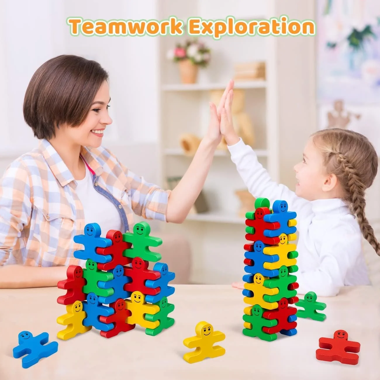 اسباب بازی های چوبی مونته سوری AMERTEER برای کودکان 1-3 ساله، مجموعه اسباب بازی آموزشی 16 تکه مرتب سازی و چیدن، اسباب بازی های یادگیری چوبی تشخیص رنگ و شکل، پازل مهارت های حرکتی ظریف پیش دبستانی هدیه برای پسران و دختران