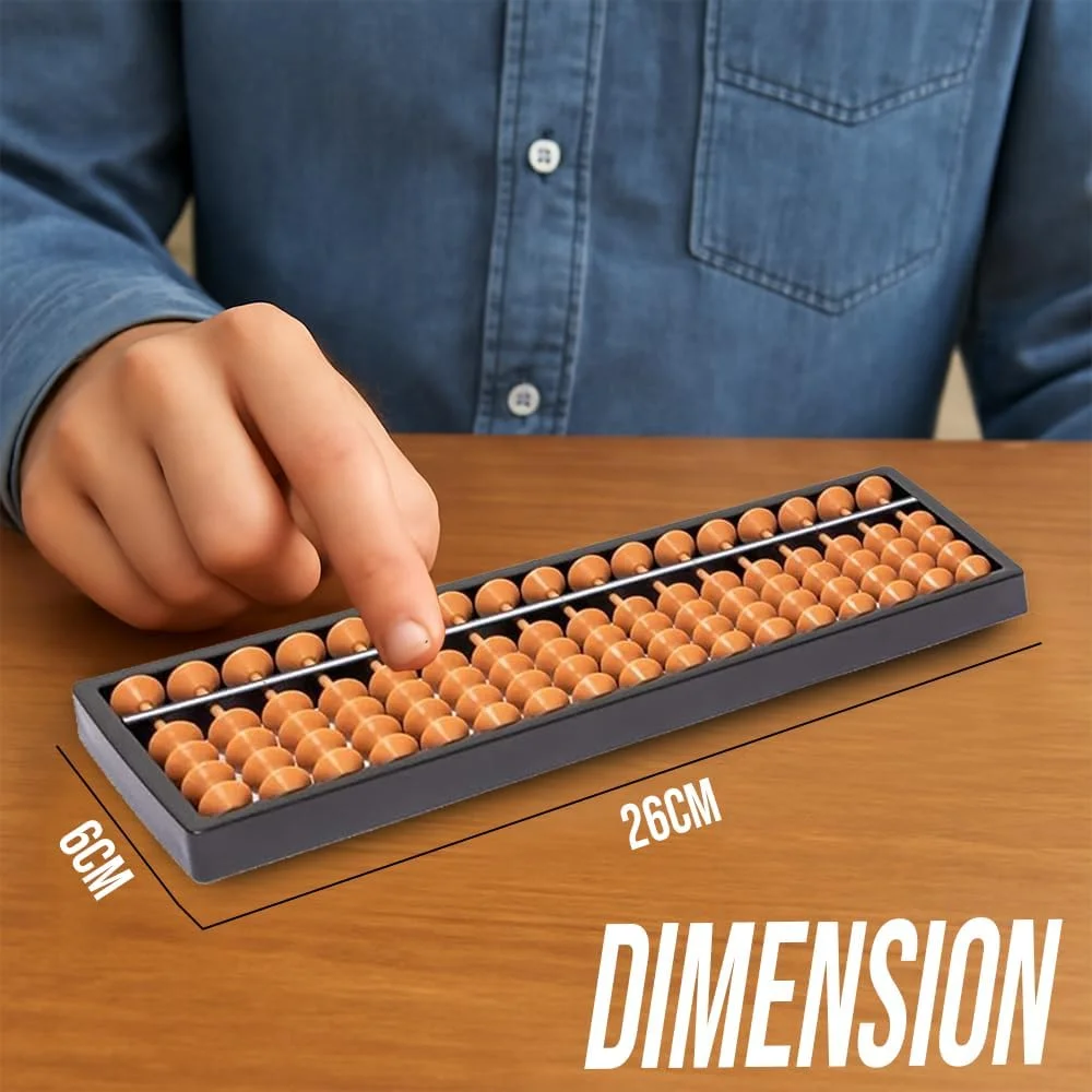 اسباب بازی چرتکه کودکان AMERTEER، ابزار ریاضی آموزشی 17 ردیفه، پازل اعداد چوبی، ساختار پلاستیکی بادوام، ستون مهره های سوروبان 17 رقمی، وسایل کمک آموزشی ریاضی مدرسه کودک سنتی - قهوه ای