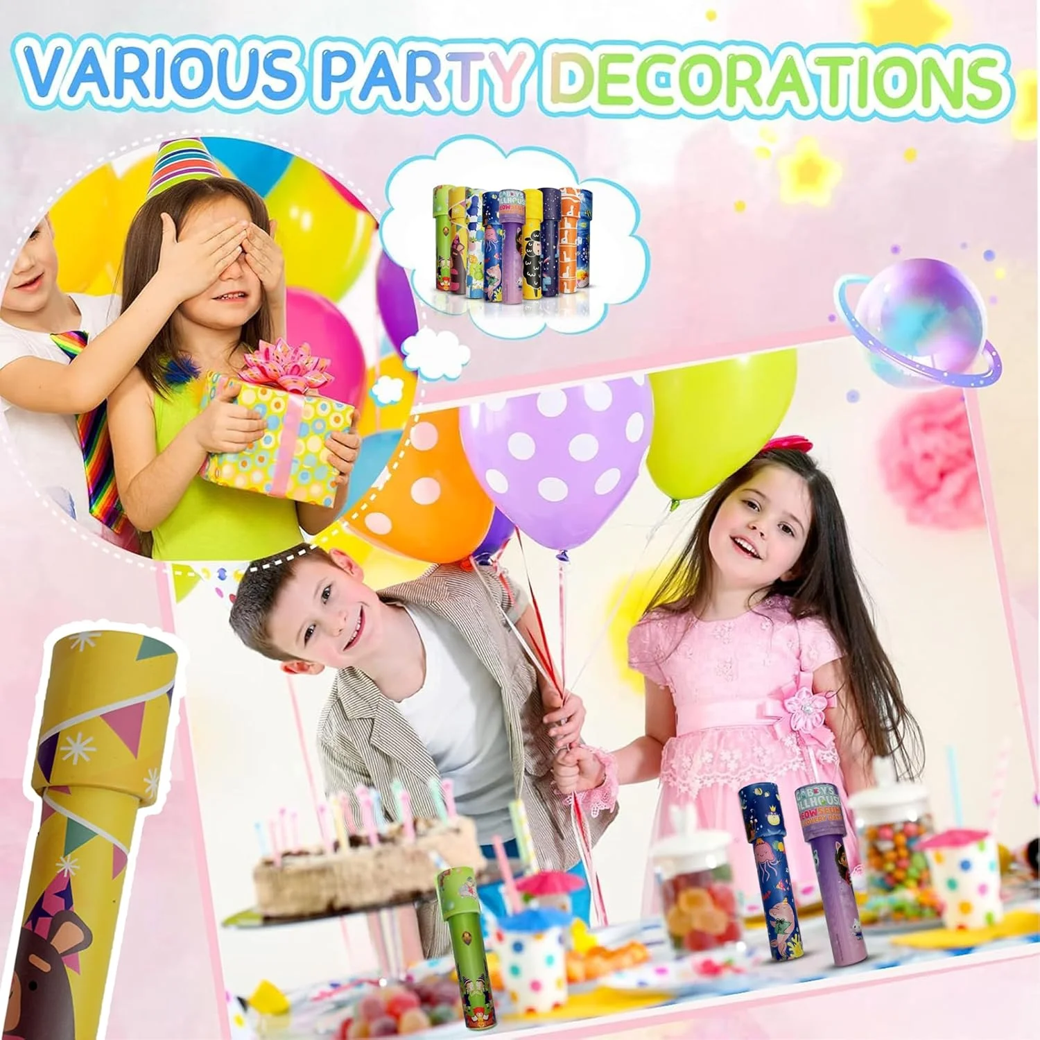 اسباب بازی های کالیدوسکوپ کلاسیک وینتیج AMERTEER برای کودکان - 15 عدد، جوراب ساق بلند آموزشی، پرکننده های کیسه هدیه مهمانی، هدایای برگشتی برای جشن تولد، کودکان، جوایز