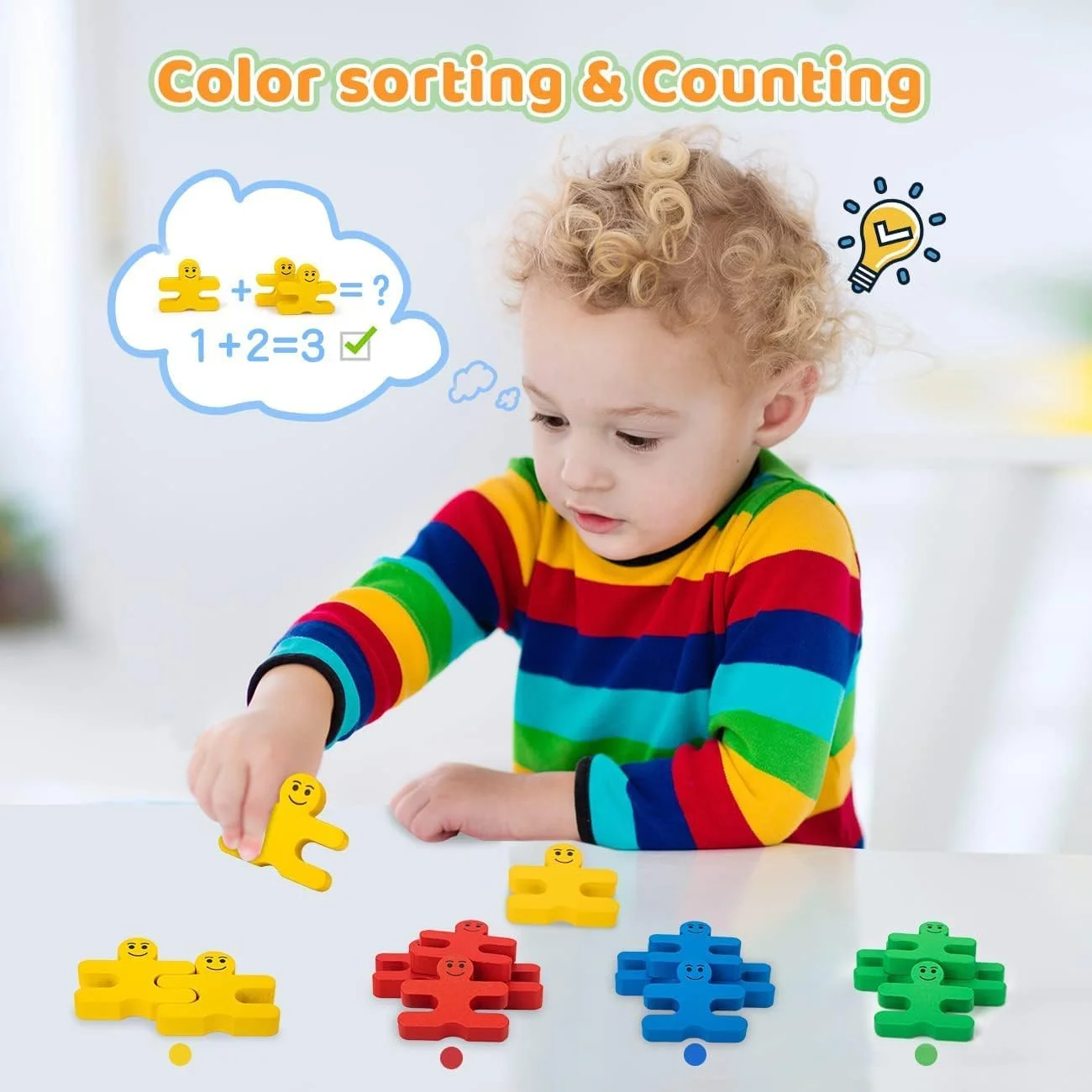 اسباب بازی های چوبی مونته سوری AMERTEER برای کودکان 1-3 ساله، مجموعه اسباب بازی آموزشی 16 تکه مرتب سازی و چیدن، اسباب بازی های یادگیری چوبی تشخیص رنگ و شکل، پازل مهارت های حرکتی ظریف پیش دبستانی هدیه برای پسران و دختران