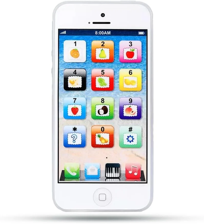 اسباب بازی تلفن همراه آموزشی YPhone با نورهای چشمک زن و پخش موسیقی برای کودکان - سفید