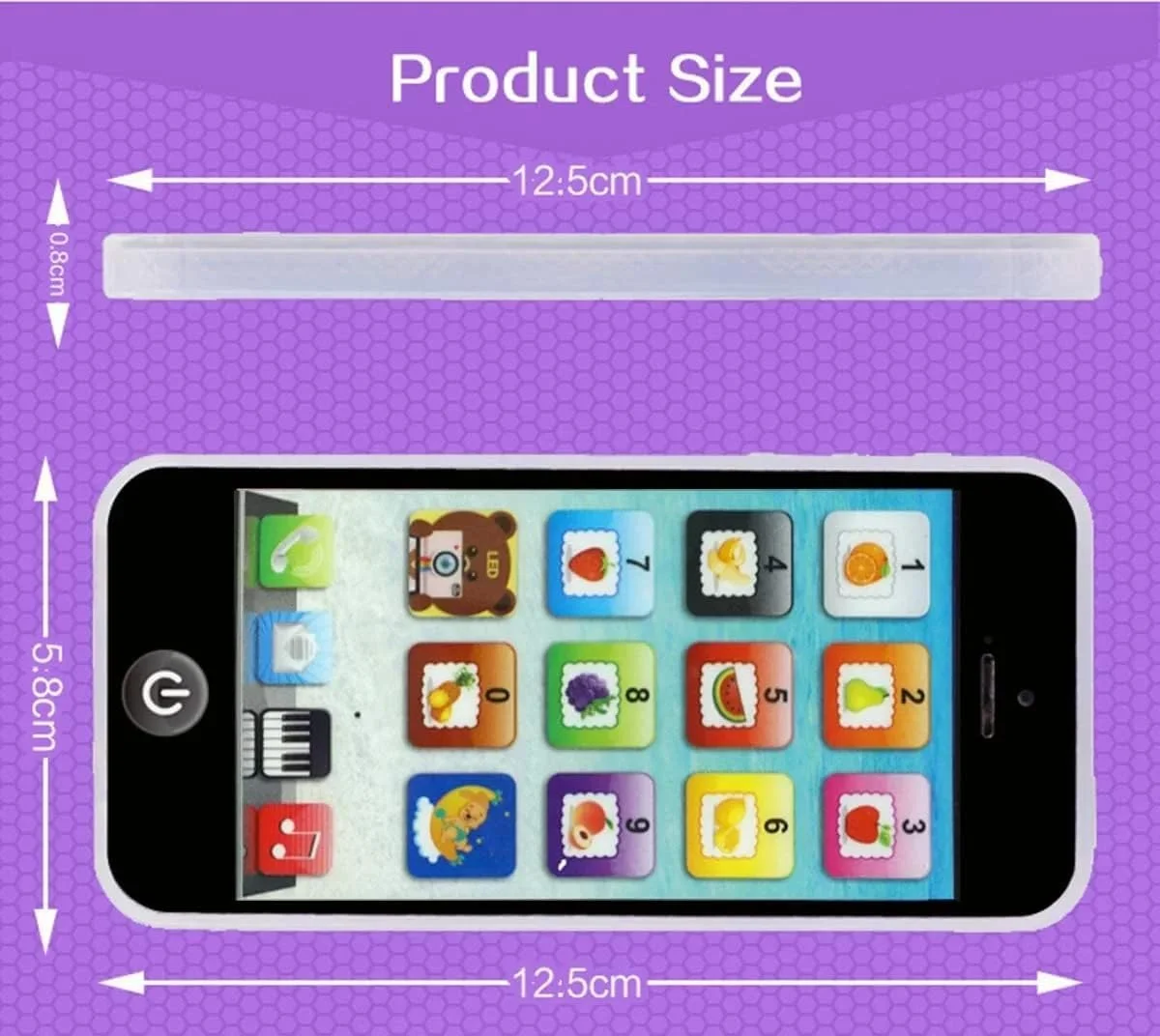 اسباب بازی تلفن همراه آموزشی YPhone با نورهای چشمک زن و پخش موسیقی برای کودکان - سفید