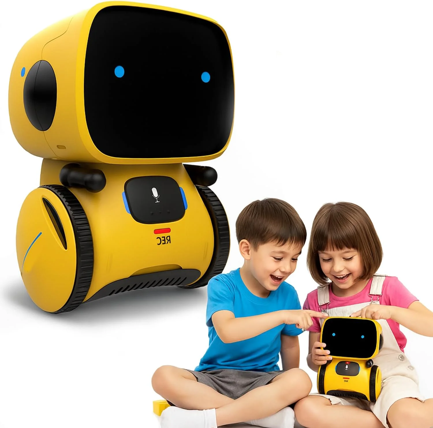 اسباب بازی رباتیک کودکانه AMERTEER برای کودکان 3-5 سال - ربات های هوشمند سخنگو، همراه و معلم هوشمند با کنترل صدا و حسگر لمسی، آواز خواندن، رقصیدن، تکرار کردن، هدیه ای برای پسران و دختران 3 سال به بالا