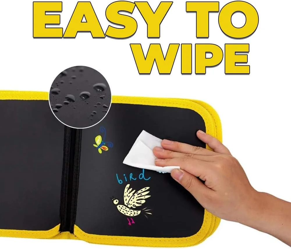 دفتر نقاشی پاک شدنی AMERTEER برای کودکان 2 تا 8 سال، پد طراحی قابل استفاده مجدد با ماژیک های گچی رنگی، اسباب بازی های فعالیت مسافرتی برای کودکان نوپا، اسباب بازی آموزشی پیش دبستانی، هدیه برای پسران و دختران