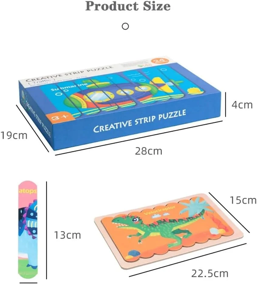 پازل چوبی نواری AMERTEER برای کودکان، اسباب بازی آموزشی مونته سوری، سری زیردریایی و ترافیک، پازل چوبی پیش دبستانی برای تطبیق کودکان نوپا، مهارت های حرکتی ظریف، هدیه یادگیری اولیه