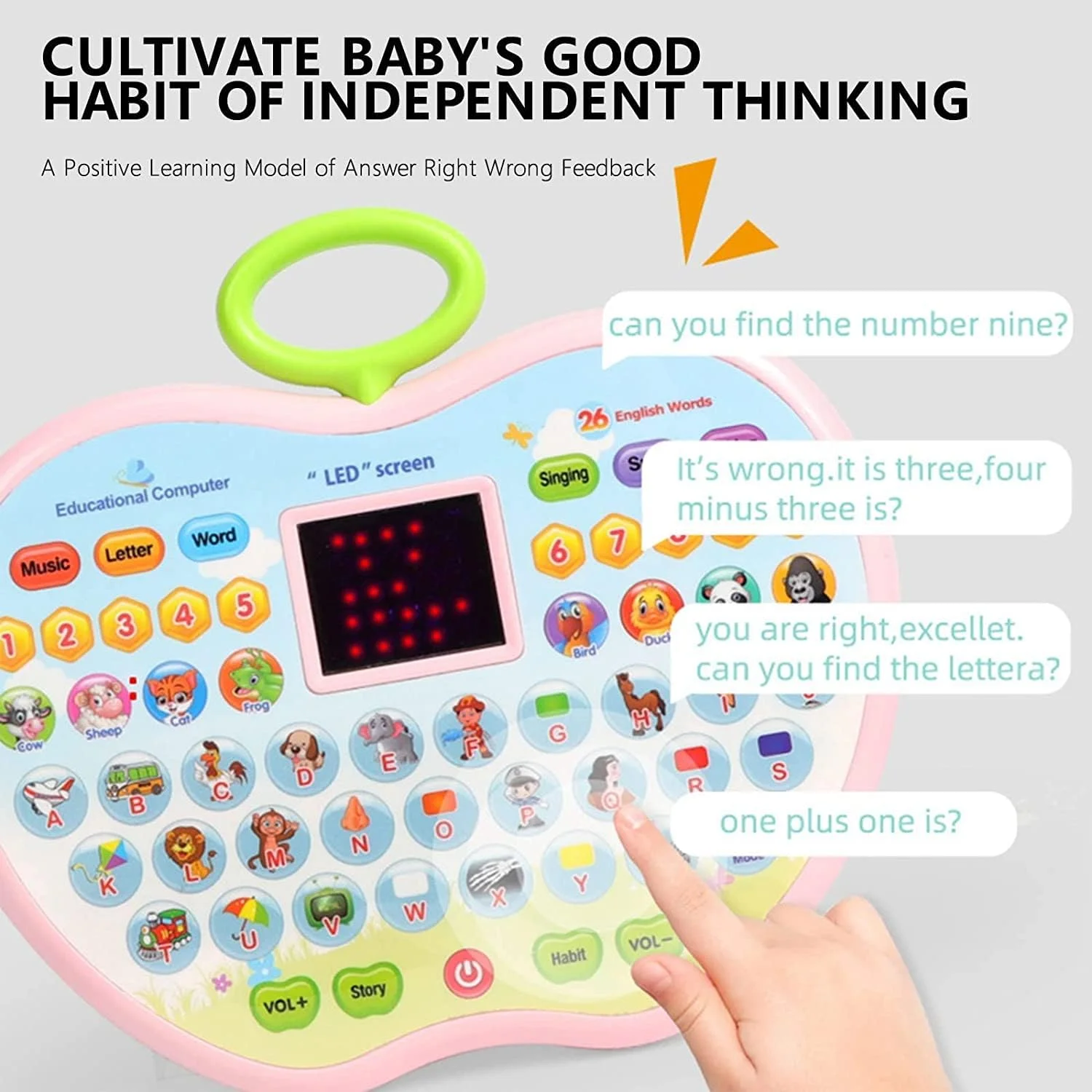 تبلت آموزشی تعاملی کودک AMERTEER، اسباب بازی آموزشی برای کودکان نوپا با صفحه نمایش LED، الفبا، اعداد، کلمات، موسیقی، صداهای حیوانات، تبلت آموزشی برای کودکان نوپا تبلت آموزشی تعاملی کودک AMERTEER، اسباب بازی آموزشی برای کودکان نوپا با صفحه نمایش LED، الفبا، اعداد، کلمات، موسیقی، صداهای حیوانات، تبلت آموزشی برای کودکان نوپا