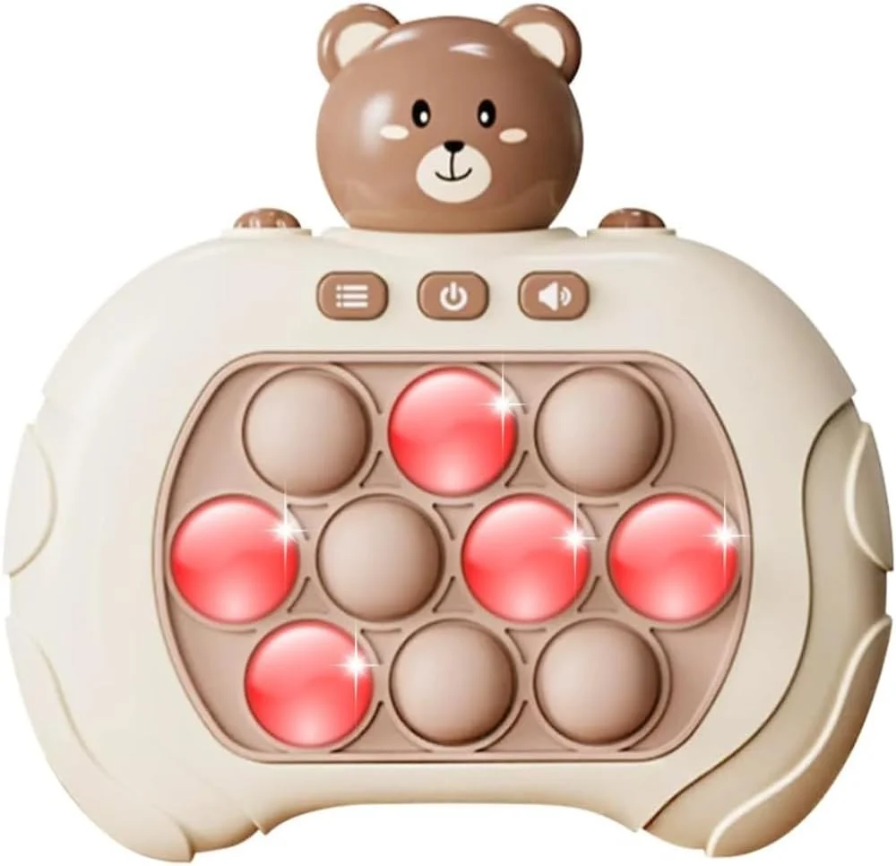 بازی فشاری الکترونیکی AMERTEER | اسباب بازی خرسی چراغ دار برای کودکان | بازی حافظه LED با صدا | اسباب بازی واکنش حسی | اسباب بازی آموزشی دستی برای کودکان | هدیه قابل حمل برای پسران و دختران