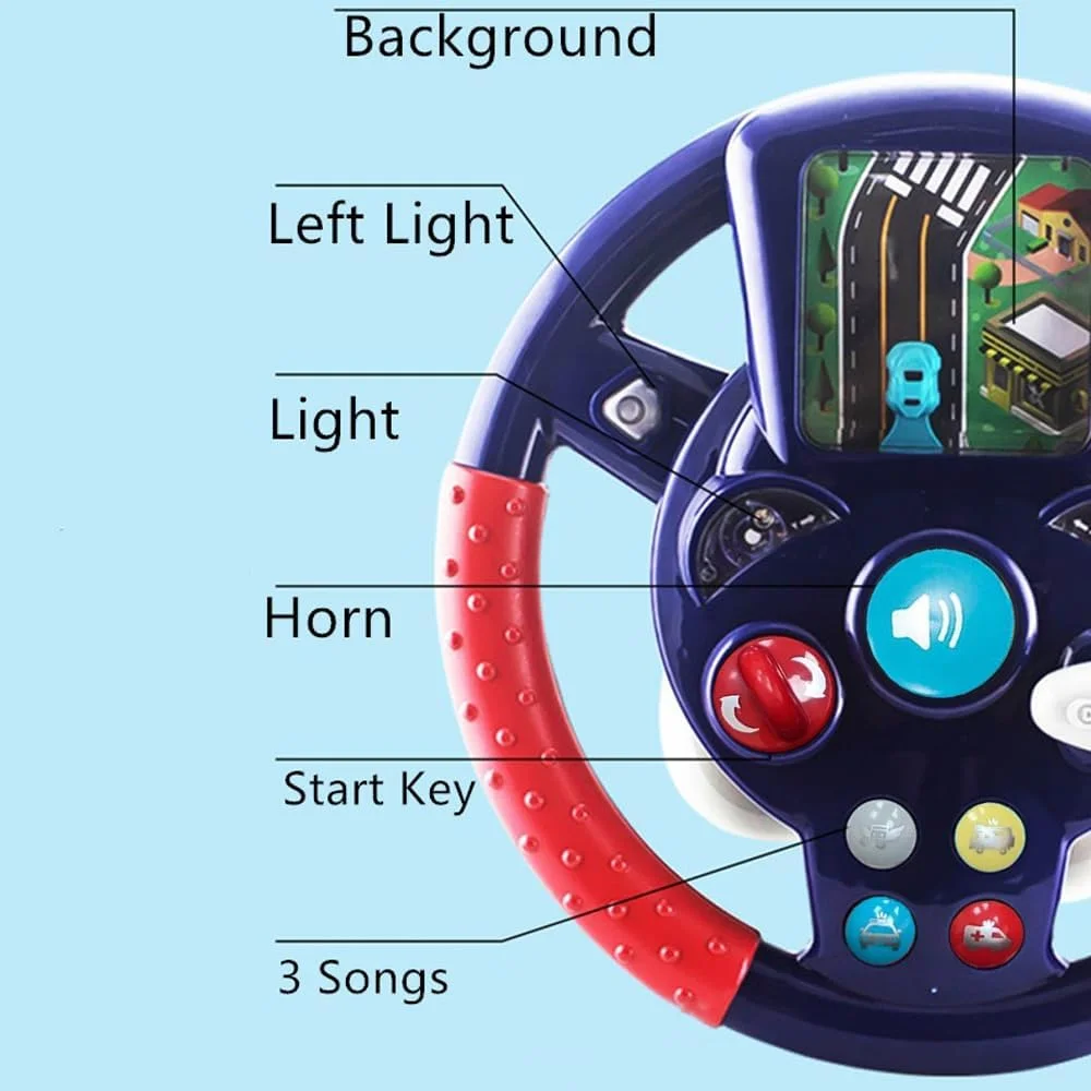 فرمان اسباب بازی کودک Amerteer برای صندلی عقب ماشین | فرمان برای صندلی ماشین کودک | اسباب بازی حسی ویلیز آموزشی | فرمان اسباب بازی ماشین با مکنده | فرمان برای کودکان در ماشین
