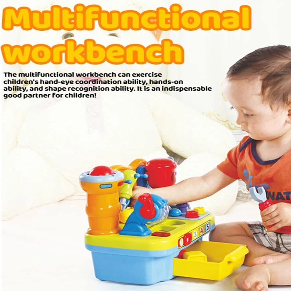 میز ابزار کودک AMERTEER | میز کار آموزشی STEM برای کودکان نوپا با ابزار و جلوه های صوتی | مجموعه ابزار بازی تعاملی برای کودکان | میز کار ساخت و ساز برای رشد اولیه (سنین 3-6 سال) میز ابزار کودک AMERTEER | میز کار آموزشی STEM برای کودکان نوپا با ابزار و جلوه های صوتی | مجموعه ابزار بازی تعاملی برای کودکان | میز کار ساخت و ساز برای رشد اولیه (سنین 3-6 سال)