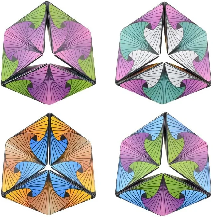 اسباب بازی حسی مکعبی AMERTEER برای کودکان | اسباب بازی بی قراری برای بزرگسالان برای حفظ آرامش و تمرکز | مکعب جادویی برای دختران و پسران 3 سال به بالا | اسباب بازی آموزشی و کاهش دهنده استرس چند رنگ (طرح گل)