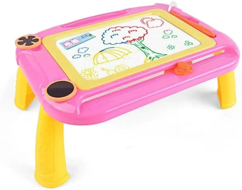 تخته طراحی مغناطیسی AMERTEER برای کودکان، تخته طراحی پاک شدنی با پایه و قلم، پد طراحی قابل استفاده مجدد بدون کثیف کاری، اسباب بازی فعالیت مسافرتی برای کودکان نوپا، هدیه آموزشی برای سنین 3-6 سال، (صورتی)