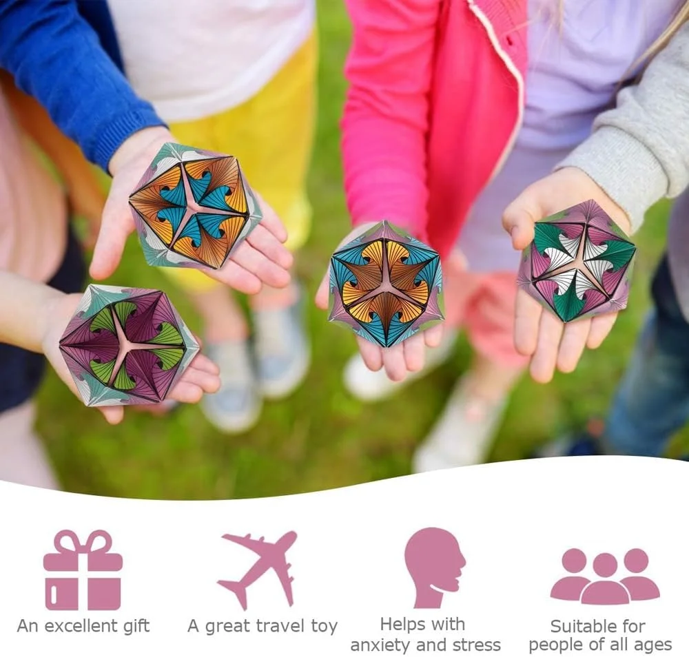 اسباب بازی حسی مکعبی AMERTEER برای کودکان | اسباب بازی بی قراری برای بزرگسالان برای حفظ آرامش و تمرکز | مکعب جادویی برای دختران و پسران 3 سال به بالا | اسباب بازی آموزشی و کاهش دهنده استرس چند رنگ (طرح گل)