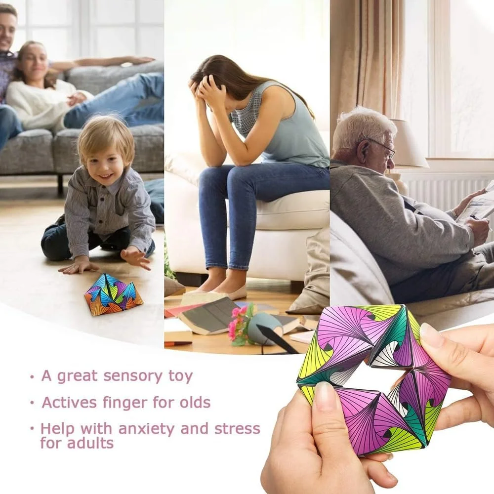 اسباب بازی حسی مکعبی AMERTEER برای کودکان | اسباب بازی بی قراری برای بزرگسالان برای حفظ آرامش و تمرکز | مکعب جادویی برای دختران و پسران 3 سال به بالا | اسباب بازی آموزشی و کاهش دهنده استرس چند رنگ (طرح گل)