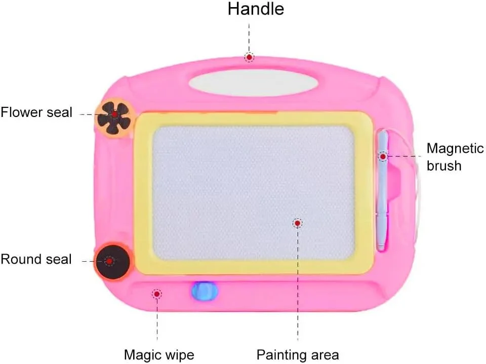 تخته طراحی مغناطیسی AMERTEER برای کودکان، تخته طراحی پاک شدنی با پایه و قلم، پد طراحی قابل استفاده مجدد بدون کثیف کاری، اسباب بازی فعالیت مسافرتی برای کودکان نوپا، هدیه آموزشی برای سنین 3-6 سال، (صورتی)