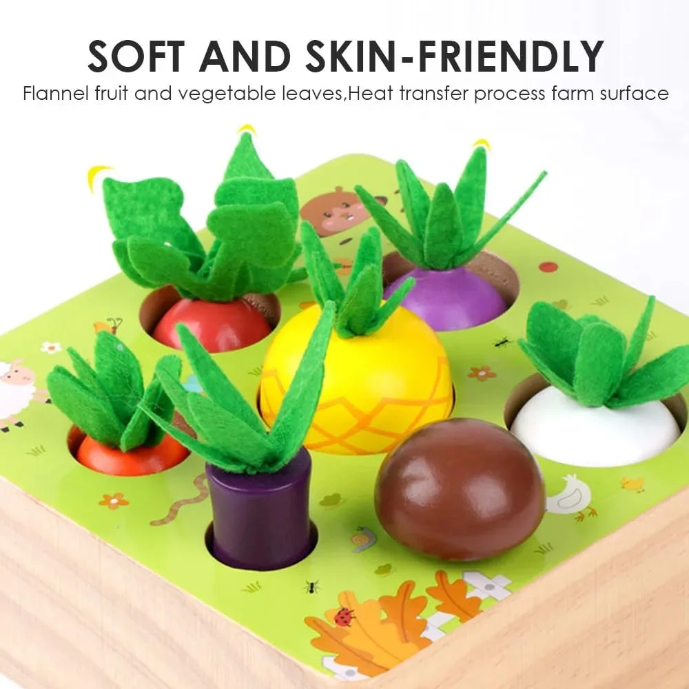 اسباب بازی های آموزشی چوبی مونته سوری AMERTEER برای کودکان نوپا - اسباب بازی های مرتب سازی سبزیجات برای دختران و پسران 1 2 3 ساله، بازی چوبی پیش دبستانی برای یادگیری مهارت های حرکتی ظریف