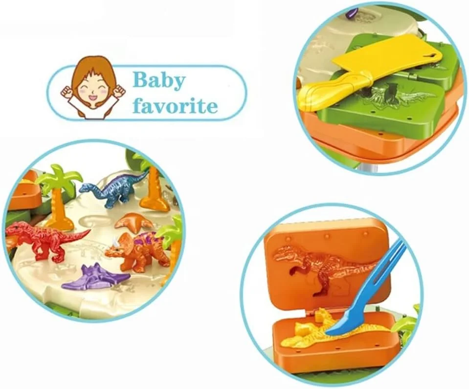 اسباب بازی های دایناسور AMERTEER برای کودکان 3-5 سال | مجموعه بازی دایناسور 26 تکه ای با خمیر و قالب | مجموعه اسباب بازی دایناسور شکار فسیل در جعبه قابل حمل | اسباب بازی های دایناسور سرگرم کننده و آموزشی برای پسران 2-4 سال