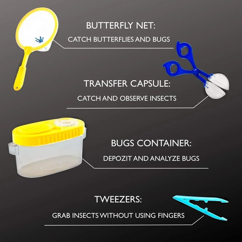 ست ماجراجویی 20 تکه کودکانه Amerteer شامل دوربین، قطب نما، سوت، ذره بین و کیف بند دار، اسباب بازی آموزشی شکار برای کودکان