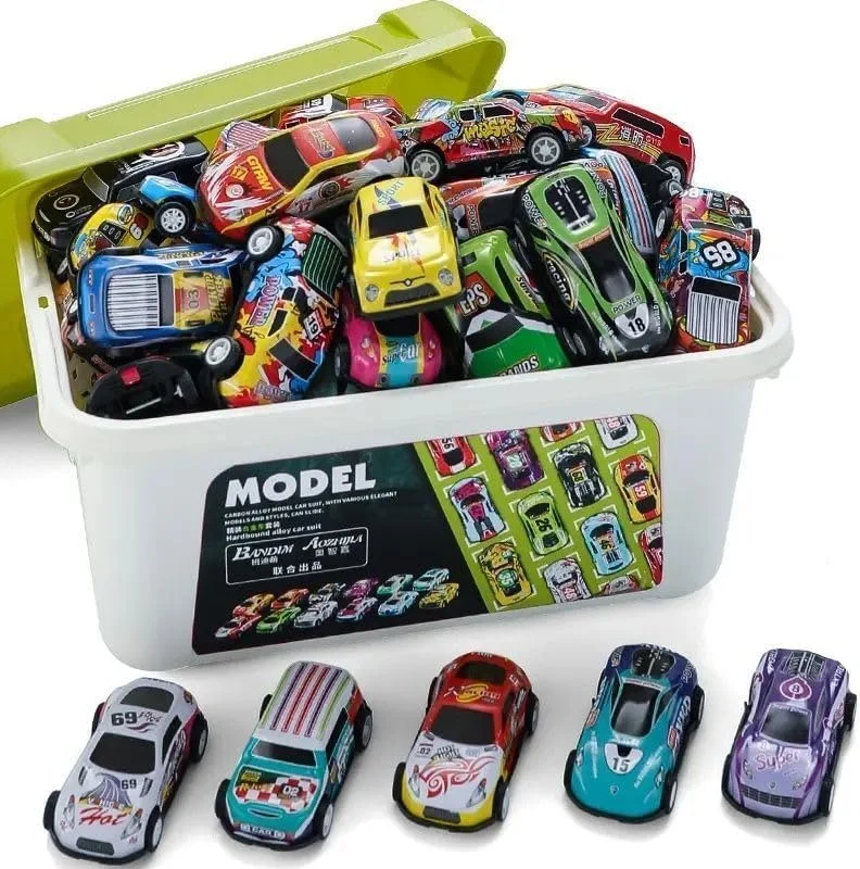 مجموعه 30 عددی ماشین های عقب کشیدنی AMERTEER، مینی ماشین های مسابقه ای دایکست، اسباب بازی ماشین مهمانی، جوایز کلاسی، پرکننده های پیناتا، پرکننده های کیف هدیه، جعبه جایزه اسباب بازی گنج برای پسران و دختران 2-5 ساله