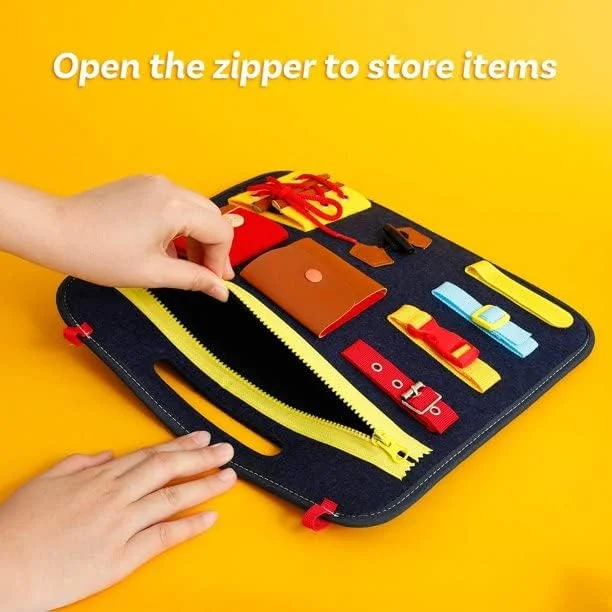 بورد آموزشی کودک نوپا AMERTEER، کتاب آموزشی اسباب بازی مونته سوری 1-4 سال، اسباب بازی حسی مسافرتی با حروف الفبا، زیپ و بند کفش - بورد یادگیری مهارت های حرکتی ظریف آموزشی برای هواپیما