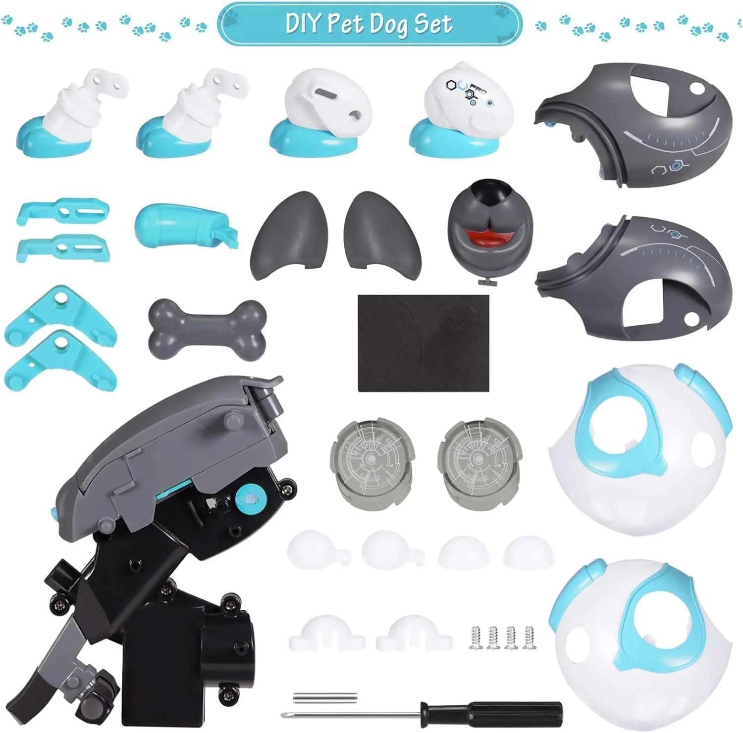 اسباب بازی سگ رباتی AMERTEER برای کودکان، توله سگ کنترل شونده با صدا با حسگر لمسی، ربات های رقصنده تعاملی و هوشمند، سگ اسباب بازی بدلکاری RC با چشمان LED صدا دار، اسباب بازی حیوانات خانگی الکترونیکی، اسباب بازی آموزشی STEM