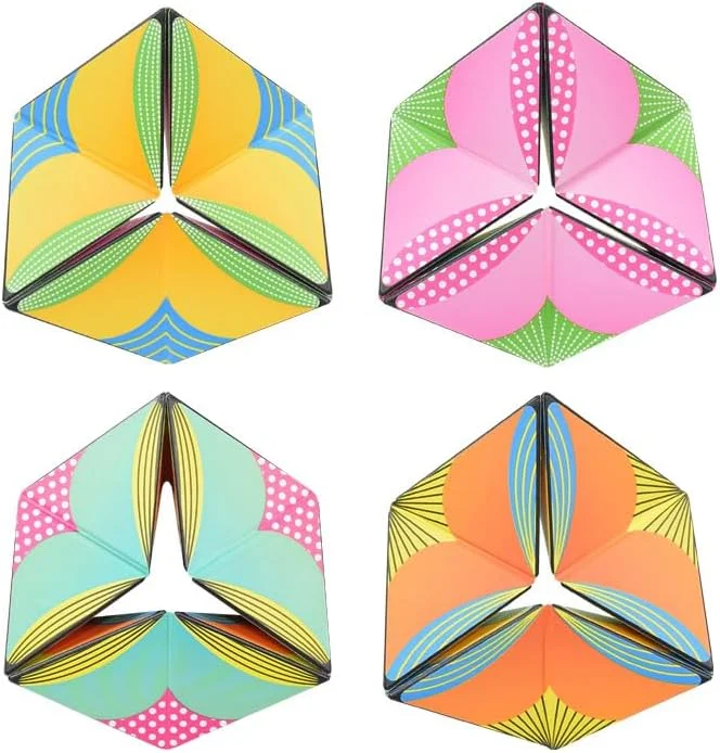 اسباب بازی حسی مکعبی AMERTEER برای کودکان | اسباب بازی بی قراری برای بزرگسالان برای حفظ آرامش و تمرکز | مکعب جادویی برای دختران و پسران 3 سال به بالا | اسباب بازی آموزشی و کاهش استرس چند رنگ (گل)