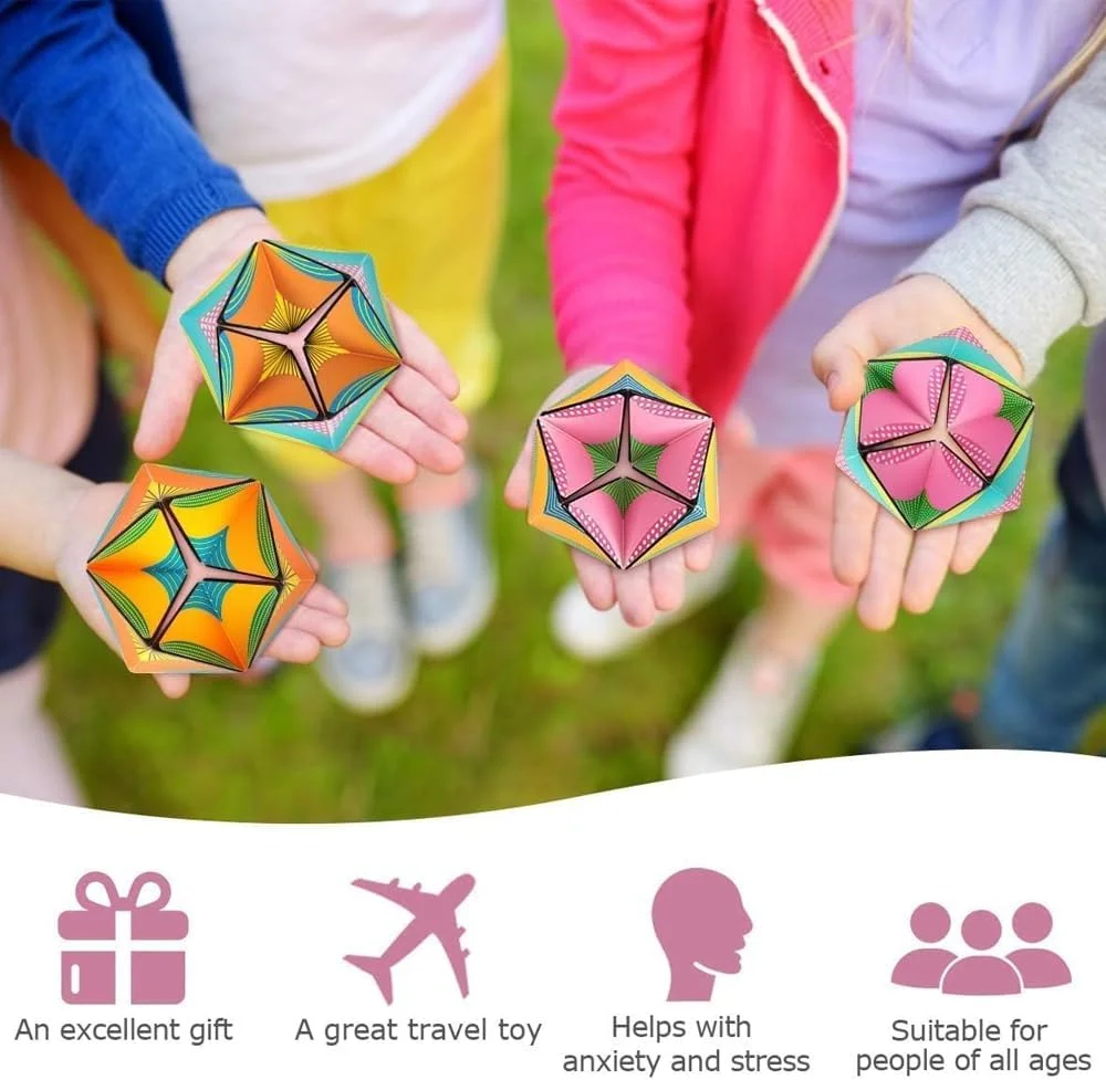 اسباب بازی حسی مکعبی AMERTEER برای کودکان | اسباب بازی بی قراری برای بزرگسالان برای حفظ آرامش و تمرکز | مکعب جادویی برای دختران و پسران 3 سال به بالا | اسباب بازی آموزشی و کاهش استرس چند رنگ (گل)