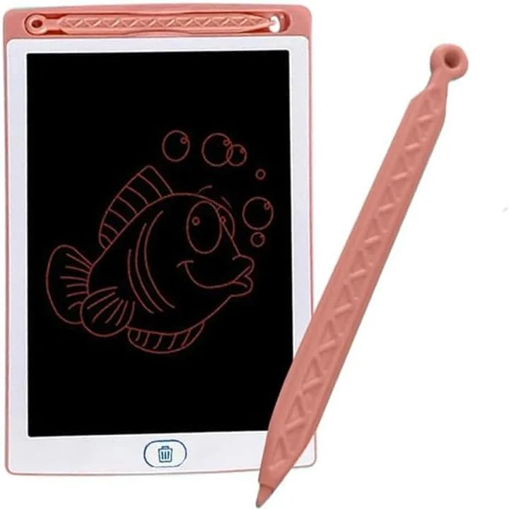 تخته طراحی ال سی دی AMERTEER، تبلت نوشتاری 8.5 اینچی برای کودکان با پاک کردن با یک کلیک و قفل صفحه، تخته طراحی قابل استفاده مجدد، اسباب بازی آموزشی برای کودکان نوپا، تخته نوشتن مسافرتی برای کودکان 3-8 ساله (صورتی)