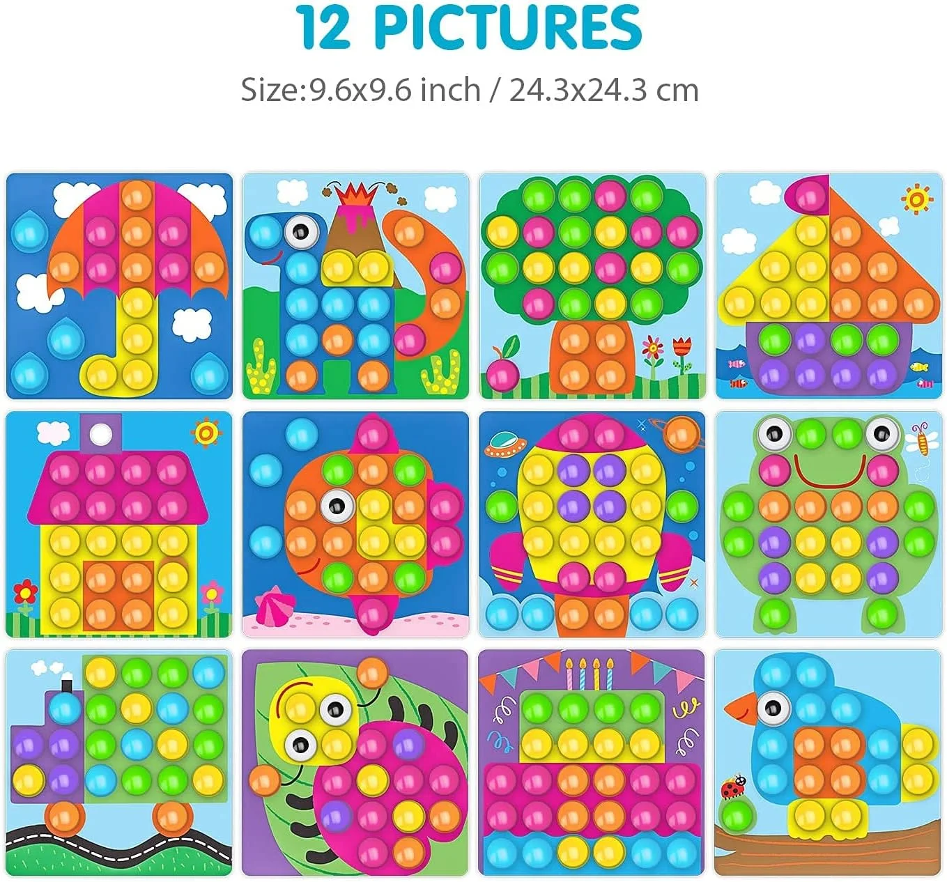 پازل های سه بعدی خرس مومو برای کودکان، هدایای خلاقانه، پازل میخ دار دکمه ای، هنر موزاییک ناخن قارچی، تخته میخ دار DIY، پازل آجرهای ساختمانی پلاستیکی - اسباب بازی های آموزشی اولیه کودک