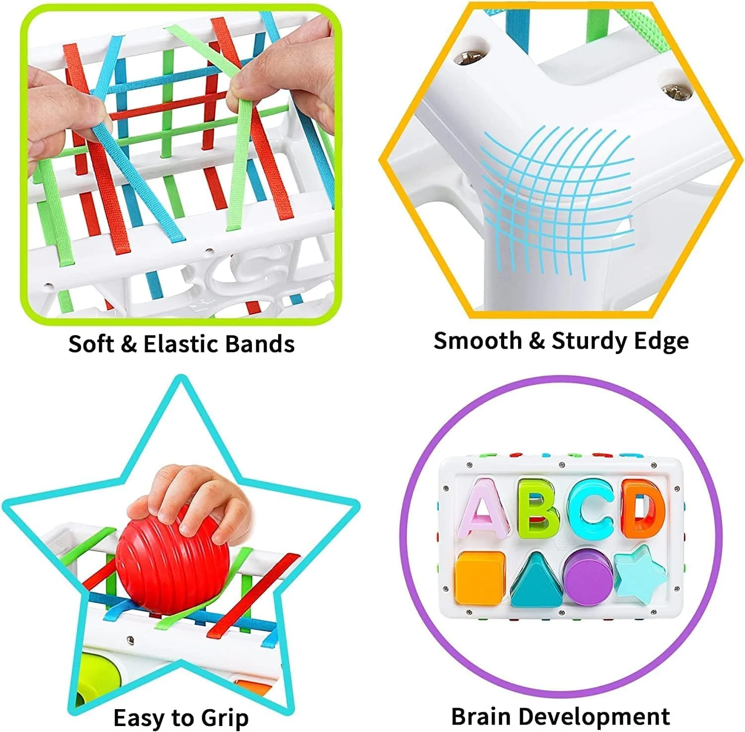 اسباب بازی مرتب سازی اشکال کودک مومو بیر برای 6 ماه به بالا، هدیه تولد برای نوزادان پسر و دختر، اسباب بازی های حسی کودک برای 12 ماه، اسباب بازی های مونته سوری برای کودکان 1-2 ساله، اسباب بازی کودک برای 18 ماه