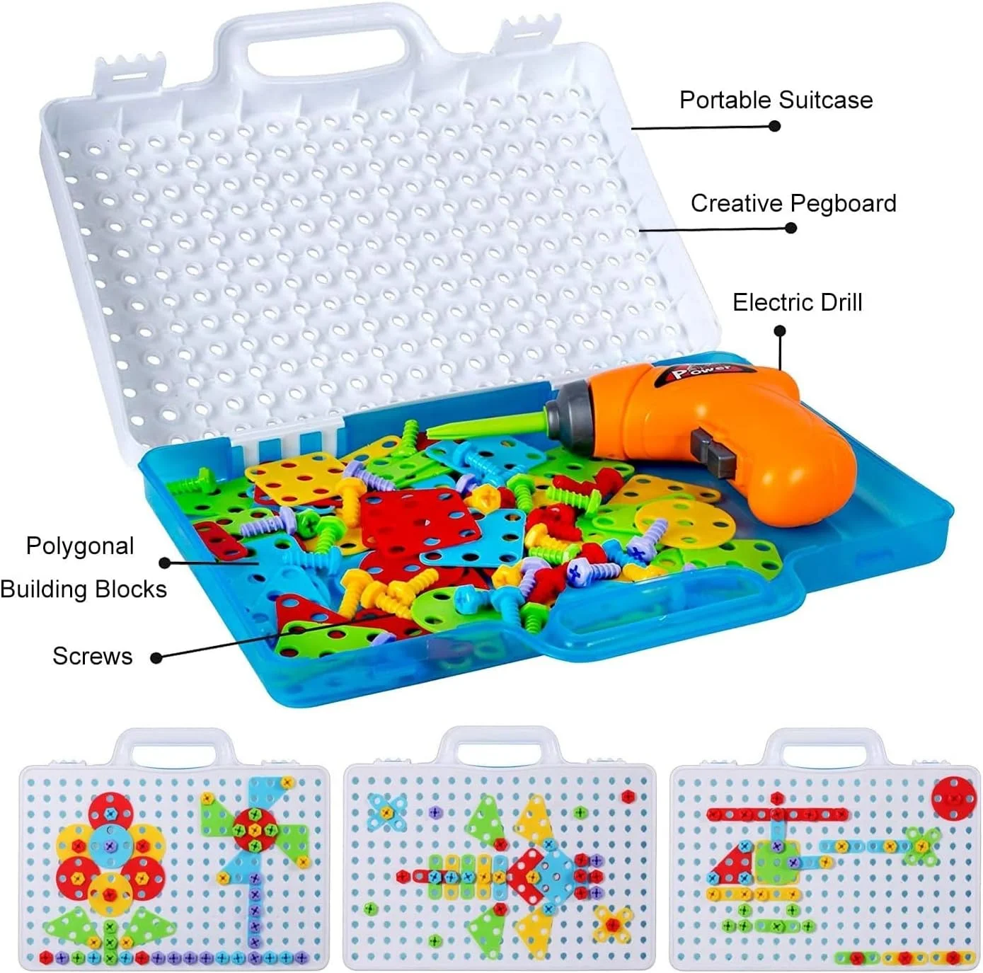 مومو خرسه، مجموعه اسباب بازی آموزشی خلاقانه دریل و بازی، پازل پیچ و مهره، بلوک های ساختمانی سه بعدی مومو خرسه، مجموعه اسباب بازی آموزشی خلاقانه دریل و بازی، پازل پیچ و مهره، بلوک های ساختمانی سه بعدی