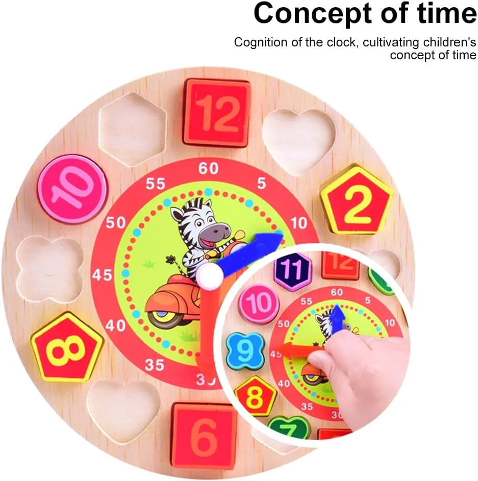 اسباب بازی آموزشی ساعت چوبی خرس مومو، بازی مرتب سازی اشکال، ابزارهای دیجیتال آموزشی، مهره های بند دار، اسباب بازی های آموزشی
