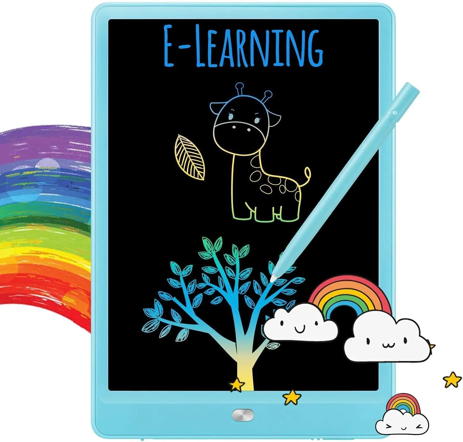 تبلت نوشتاری ال سی دی Mumoo Bear، پد طراحی 10 اینچی، پد یادداشت برداری، اسباب بازی های آموزشی، اسباب بازی کودکان نوپا برای هدیه تولد کریسمس (آبی)، Yyuji009Olk